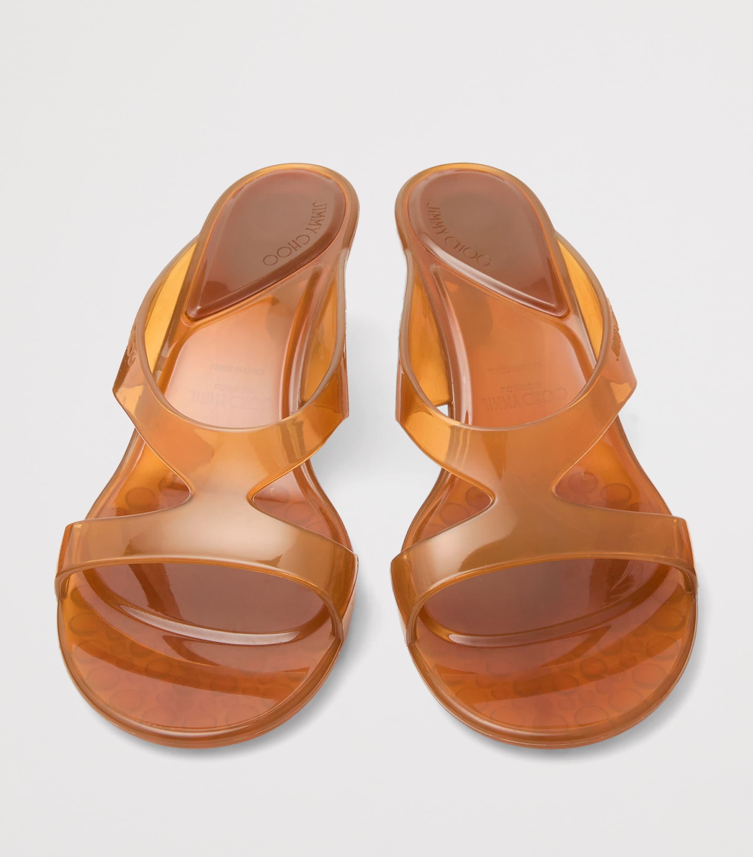 Jimmy Choo Jelly Drop 50 Glitter Heeled Mules Amber Image 5