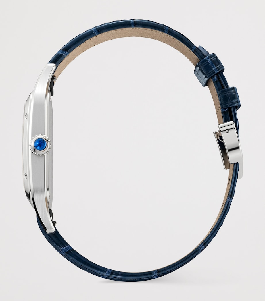 Large Stainless Steel Santos-Dumont Watch 31.4mm STEEL Image 4