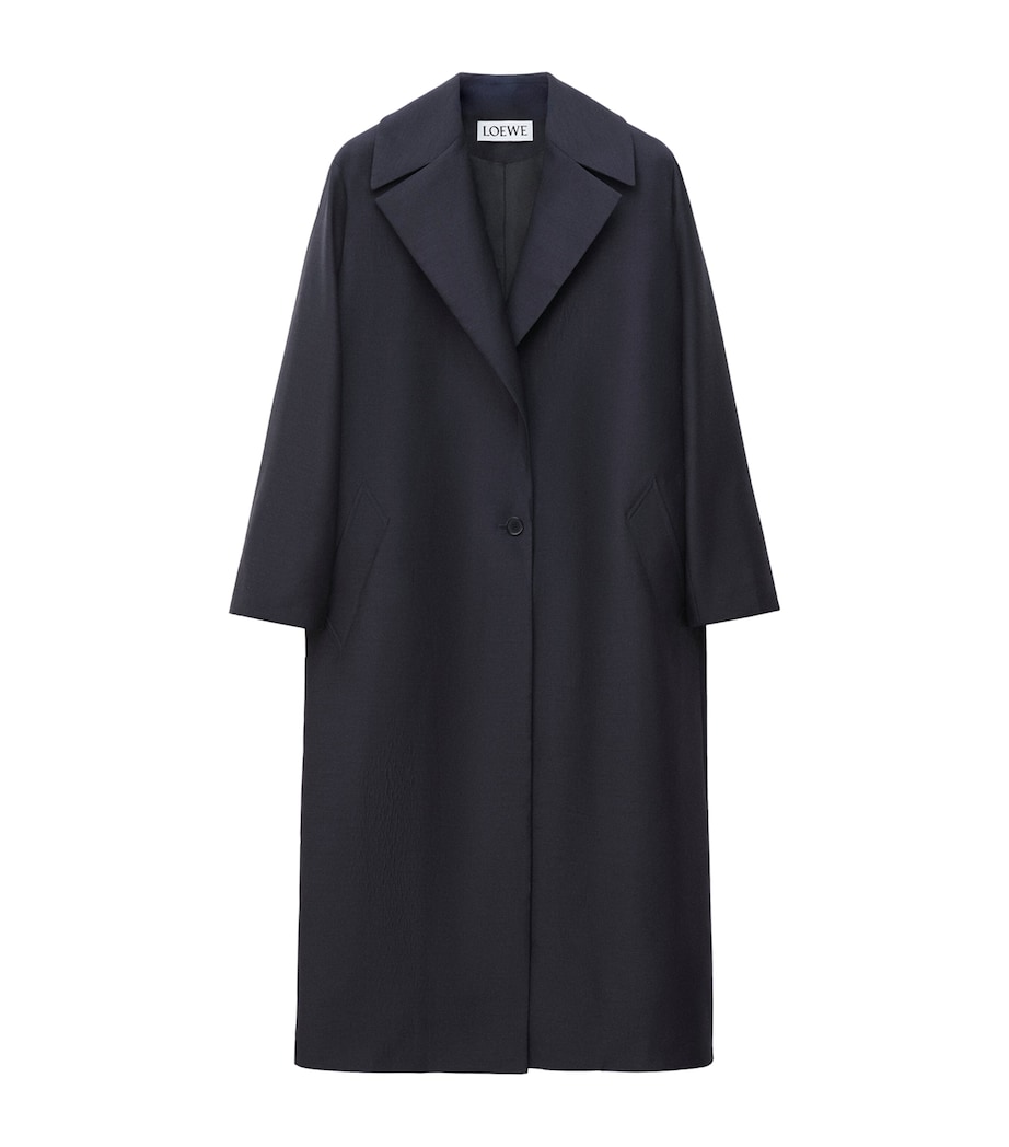 EXCLUSIVE Wool-Silk Silver Capsule Overcoat DARK BLUE Image 1