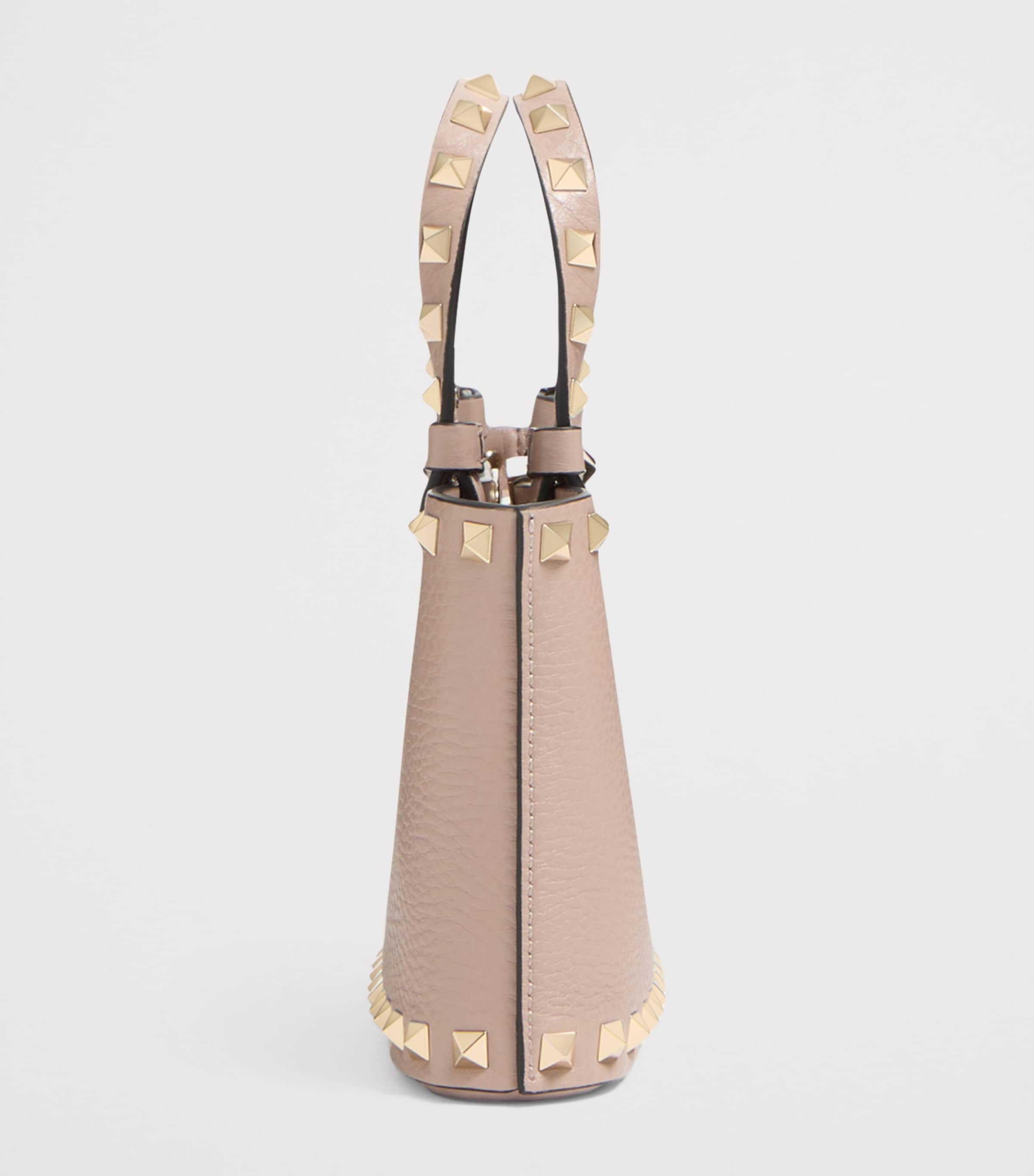 Valentino Garavani Mini Leather Rockstud Top-Handle Bag
