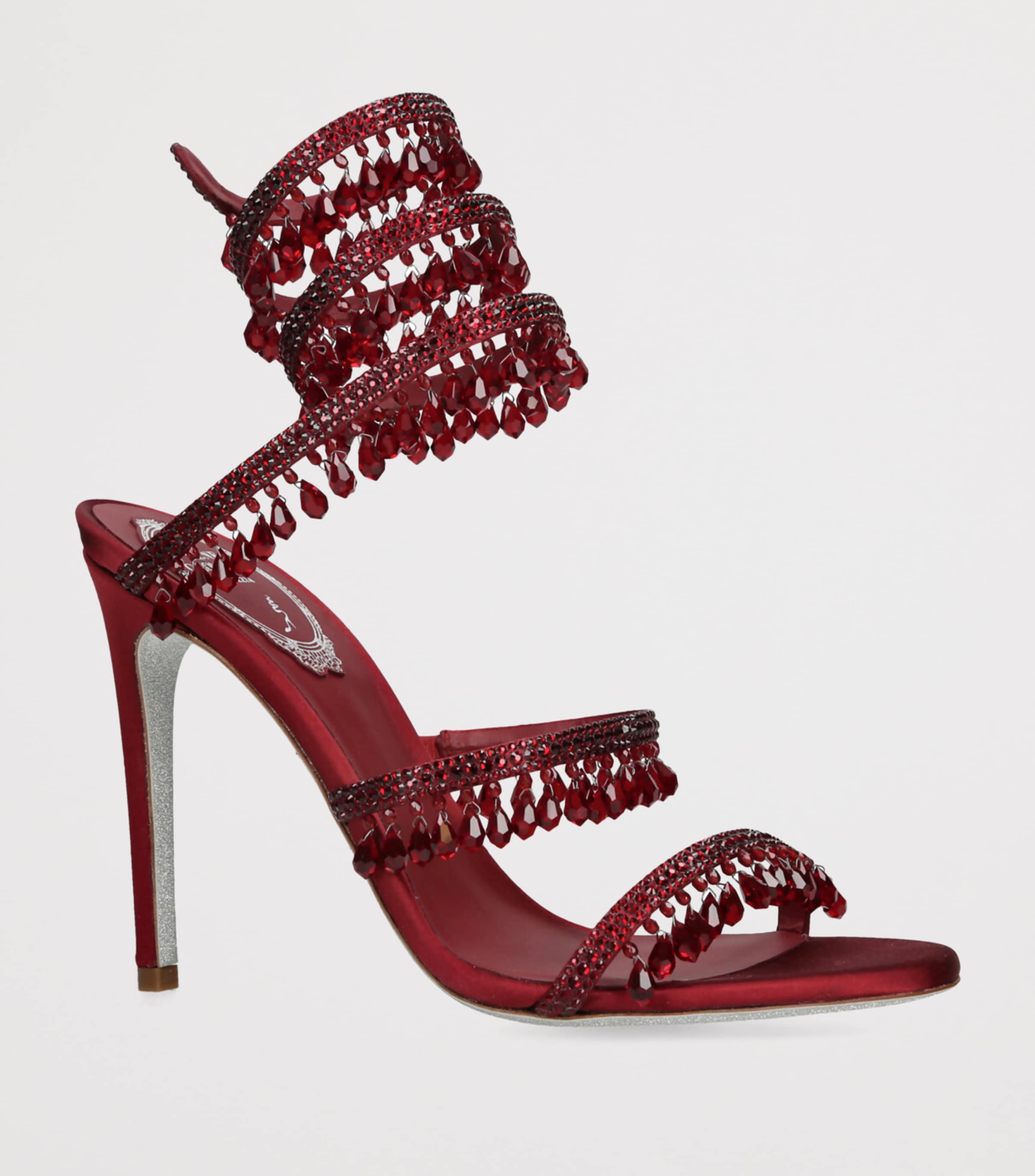 Satin Chandelier Heeled Sandals 105 WINE Image 3