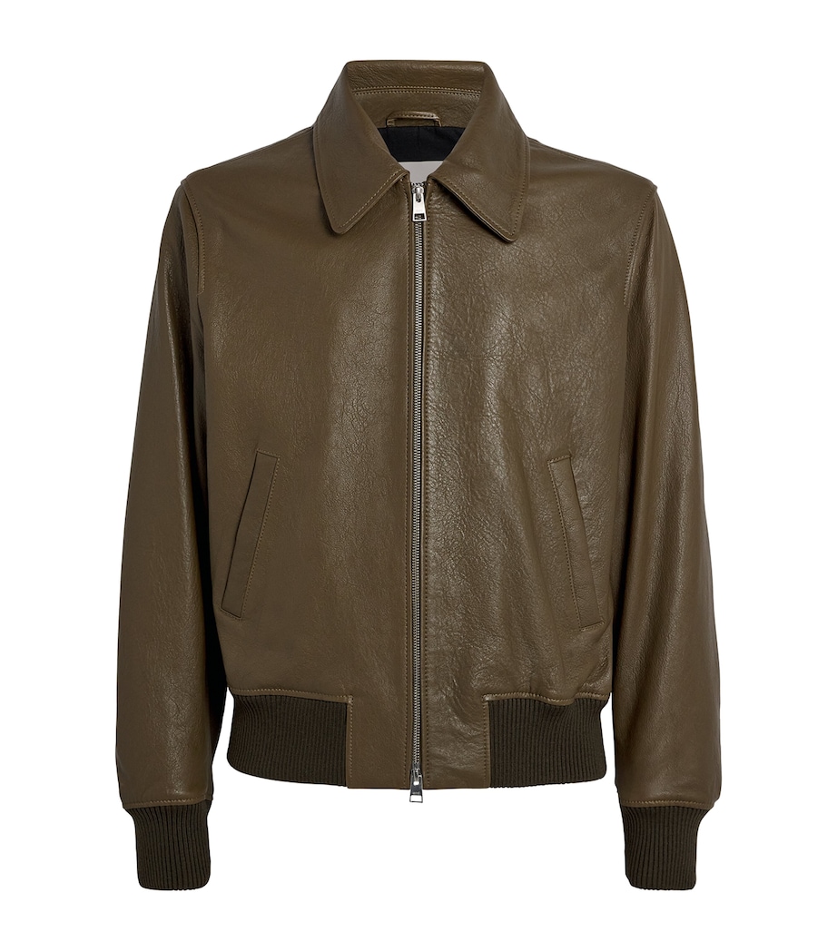Leather Collar Bomber Jacket 298 - BRONZE Image 1