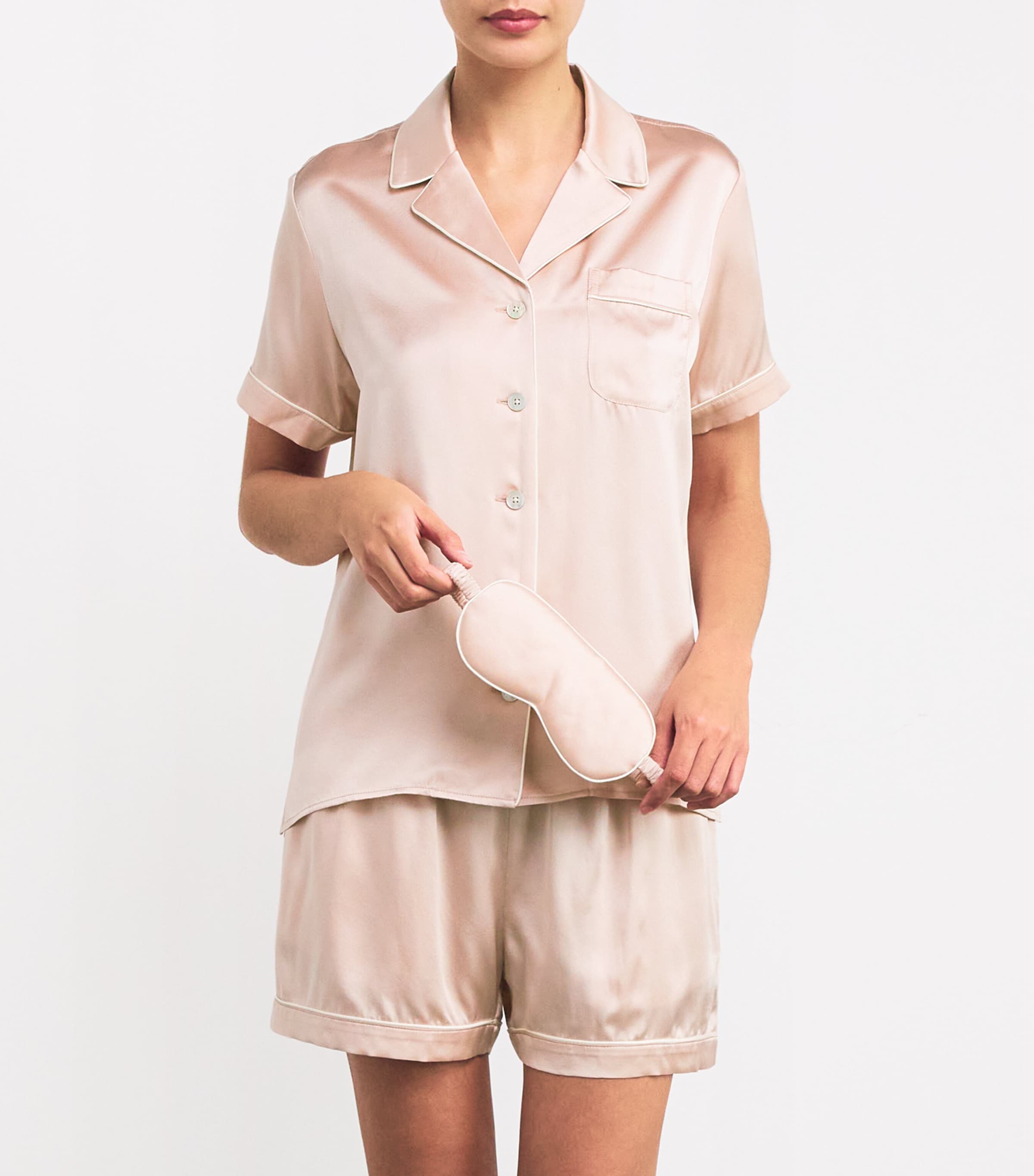 Harrods Womens Silk Satin Sleep Mask Pink Image 2