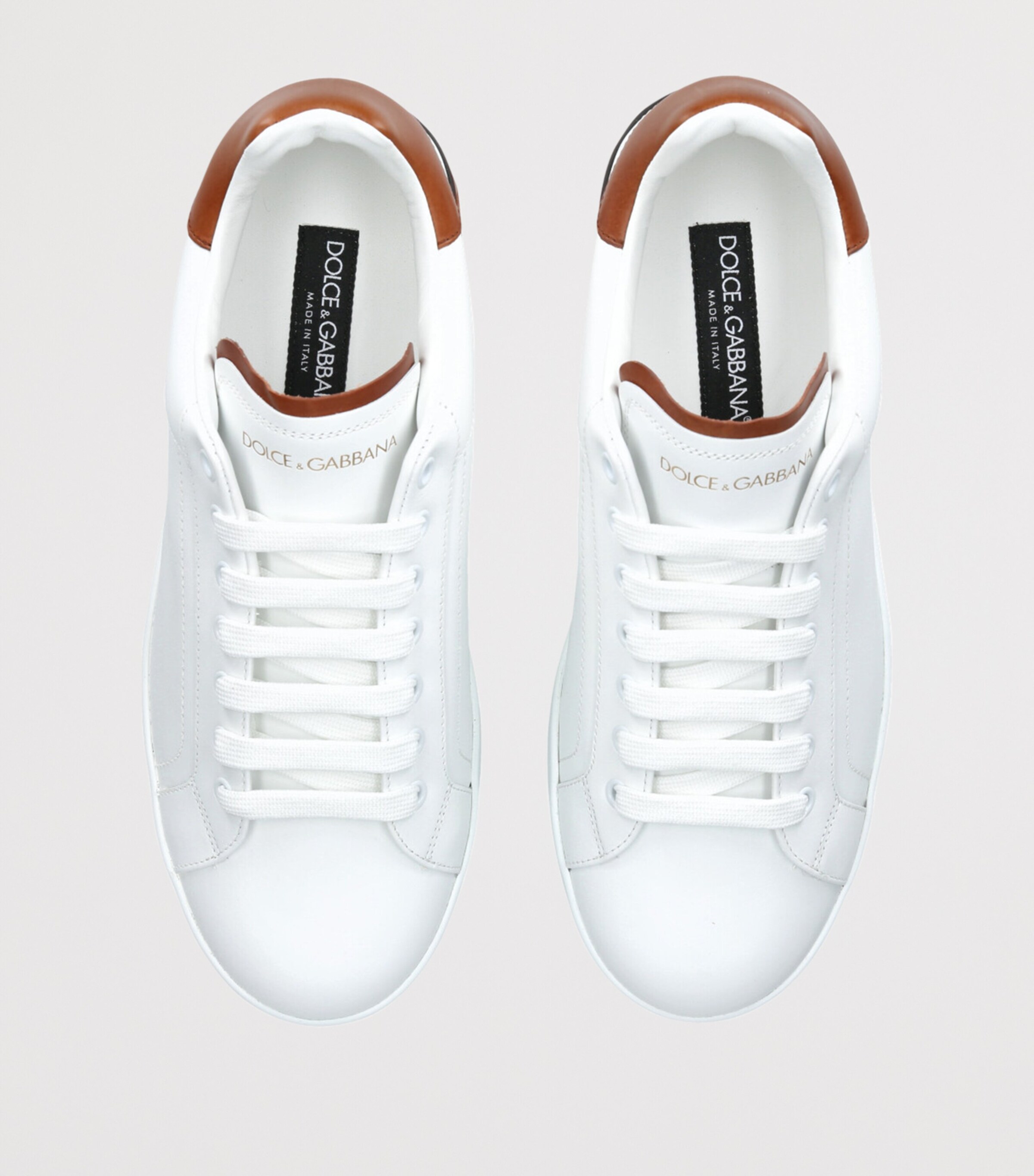 Dolce&Gabbana Leather Portofino Sneakers White/comb Image 4