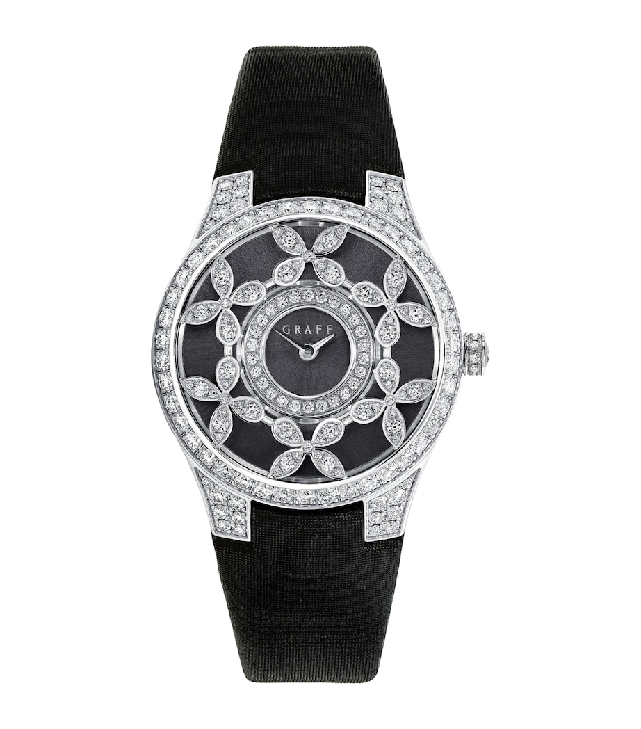 Platinum and Diamond Classic Butterfly Watch 28mm ANTHRACITE Image 1