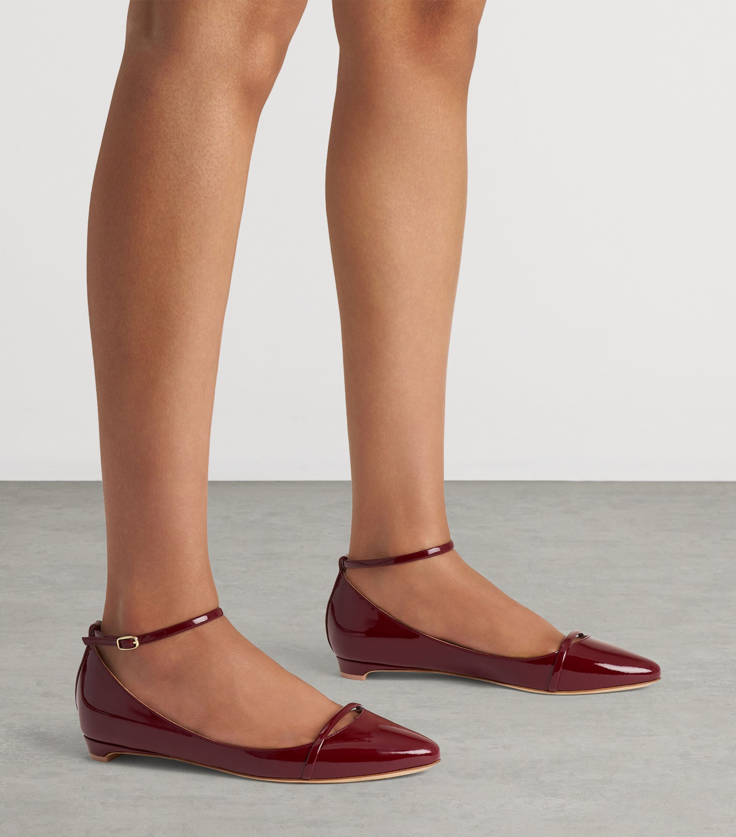 Malone Souliers Patent Leather Mary Ballet Flats 10 Rosewood Image 2