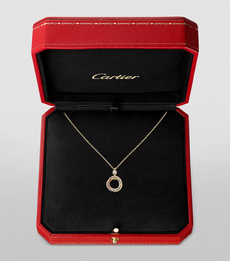 Mixed Gold and Diamond Trinity Necklace MIXED GOLD Image 4