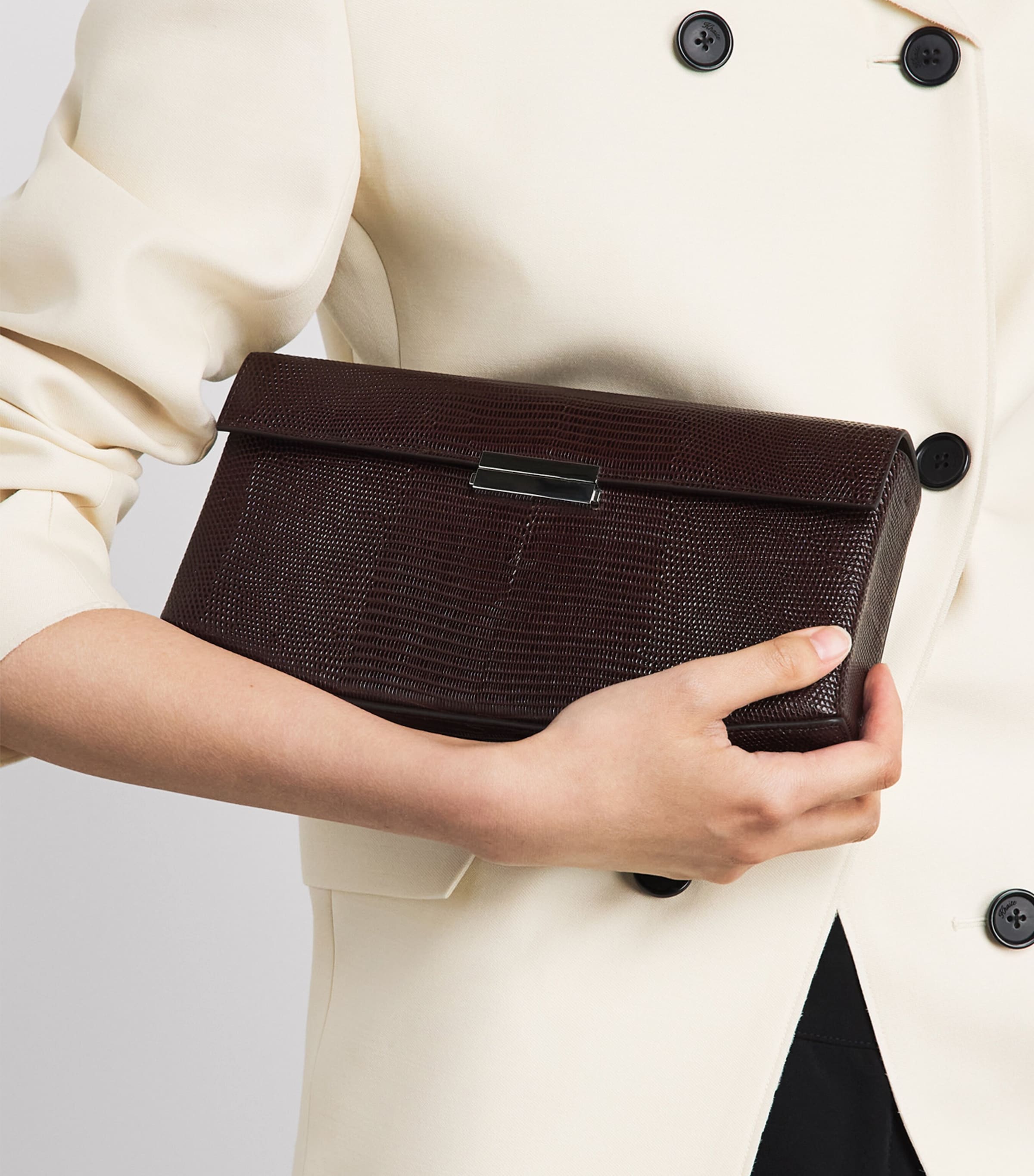 Toteme Embossed-Leather Shoulder Bag Brown Image 4