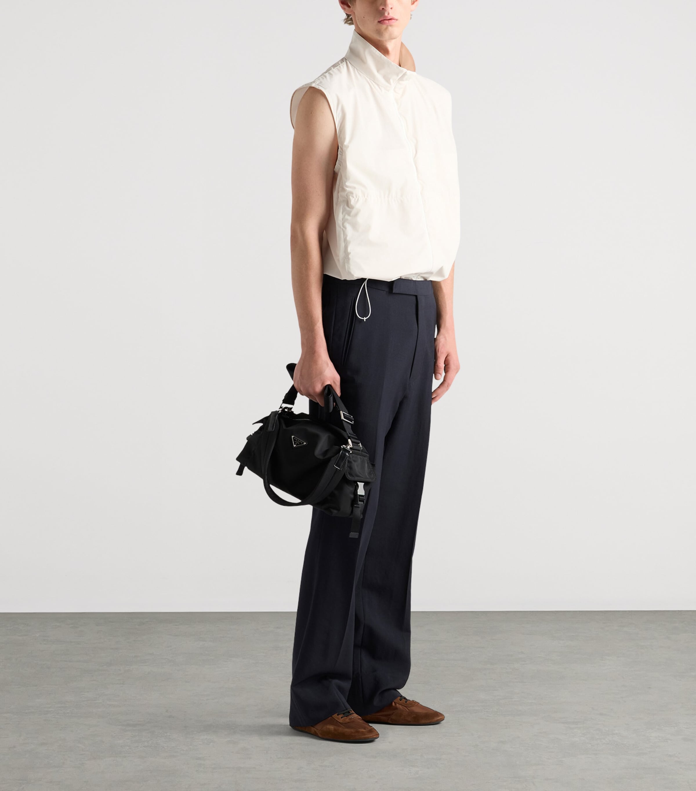 Prada Mens Re-Nylon Gilet Neutral Image 2
