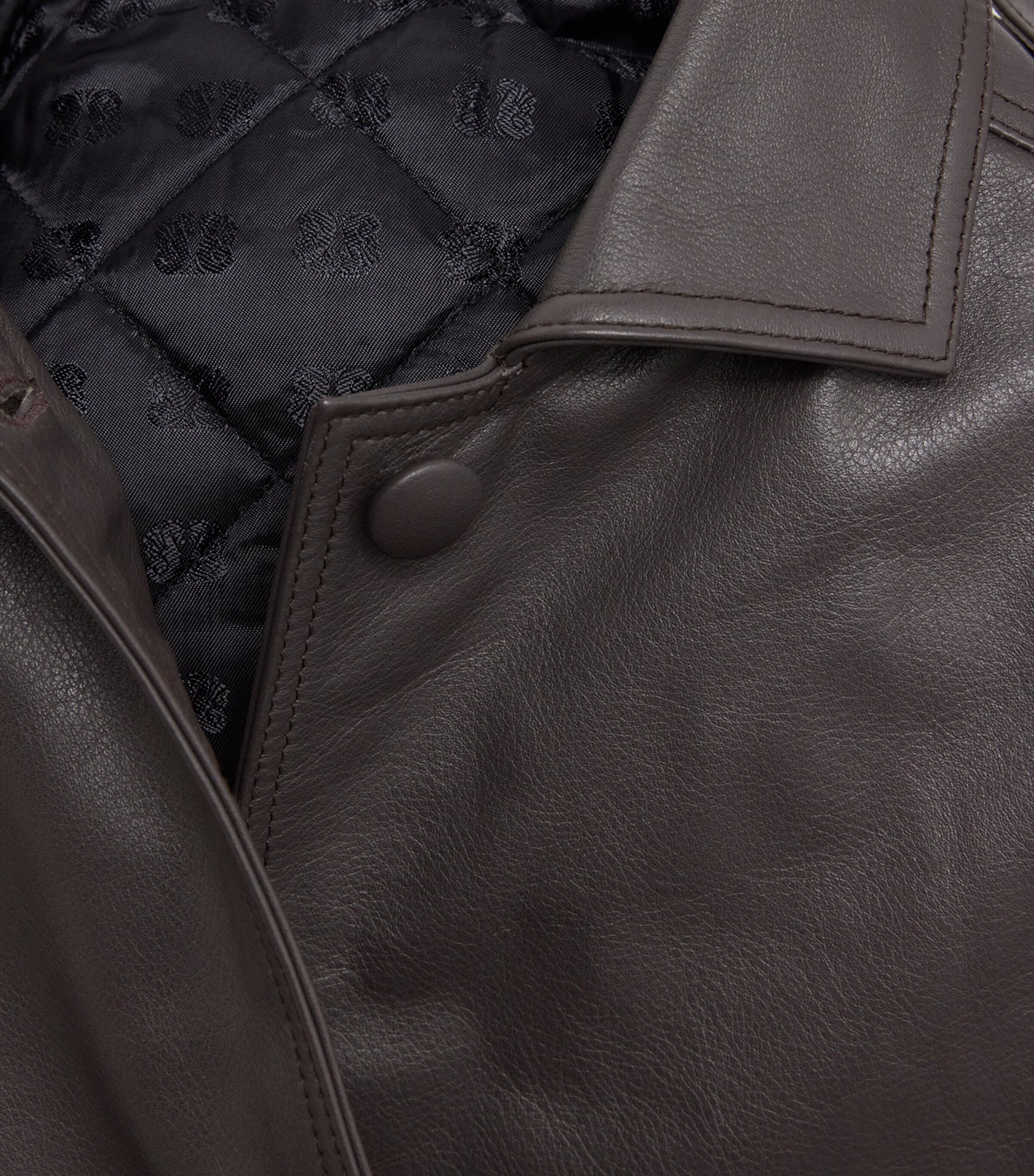 Blazé Milano Womens Leather Charlie Bomber Jacket Ebano Image 6