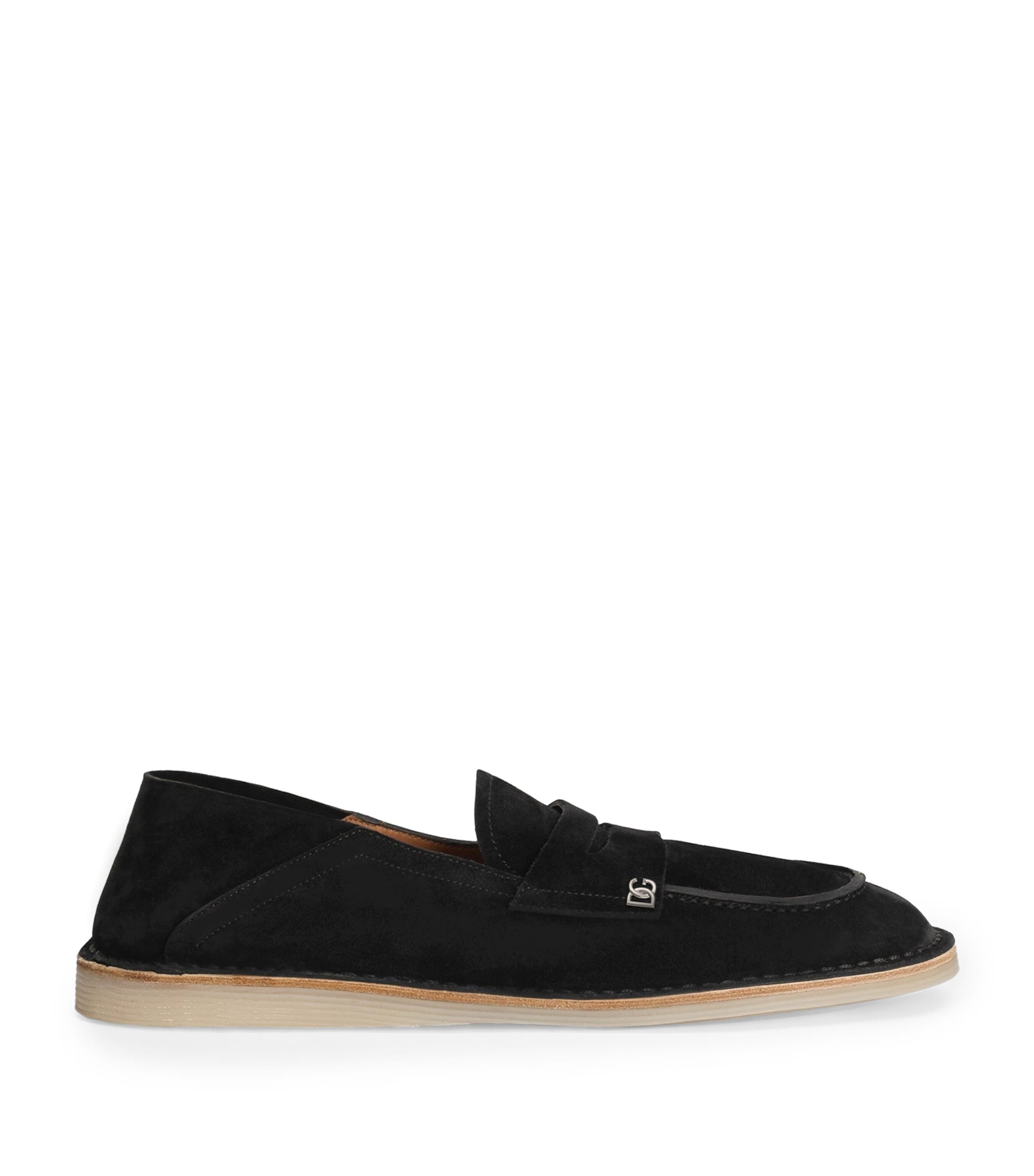 Suede Logo Loafers 80999-BLACK Image 1