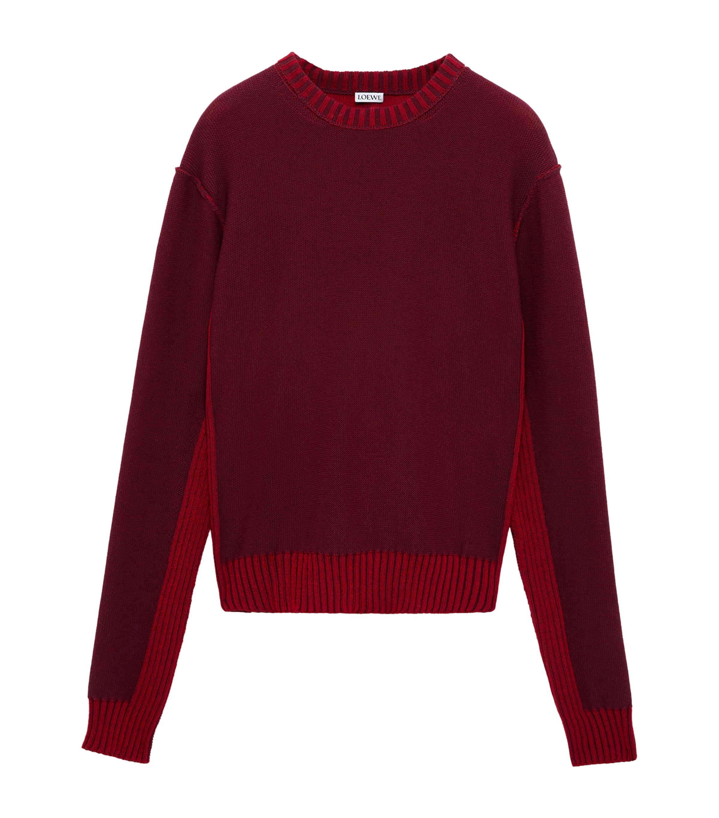 LOEWE Contrast-Trim Sweater Burgundy/red