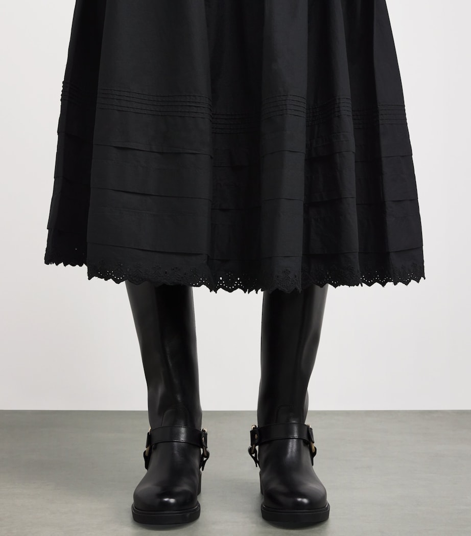 Organic Cotton Sebastiane Midi Skirt BLACK Image 6