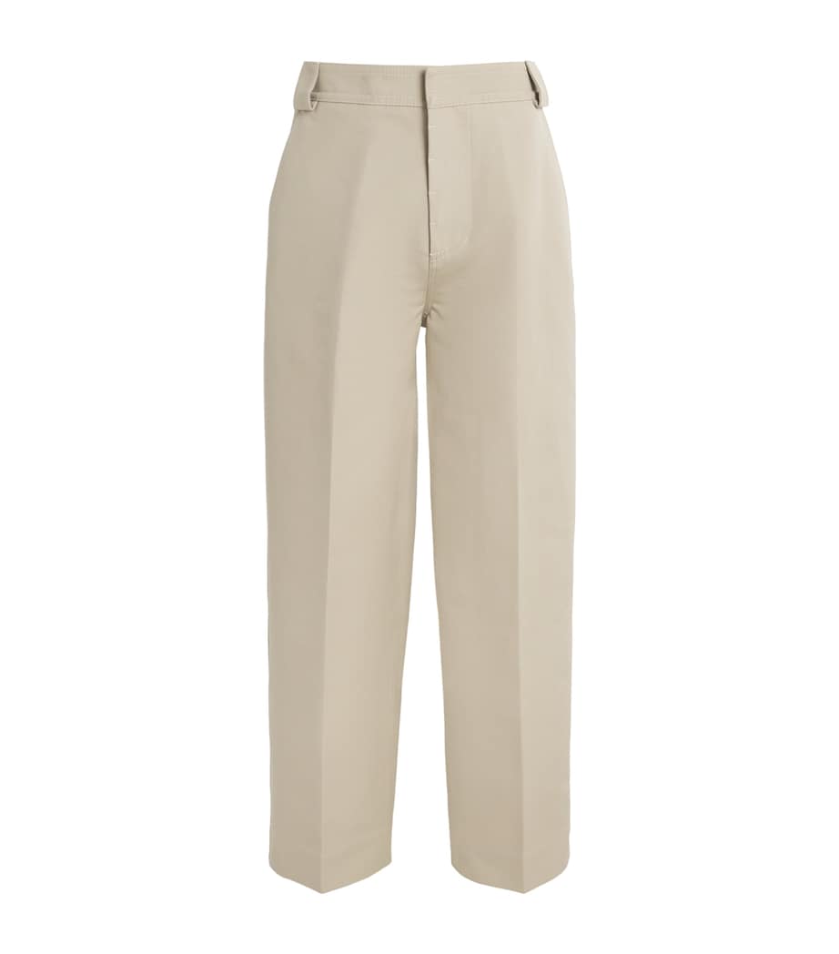 AMI Paris Mens Cotton Baggy Trousers Beige Taupe Image 1