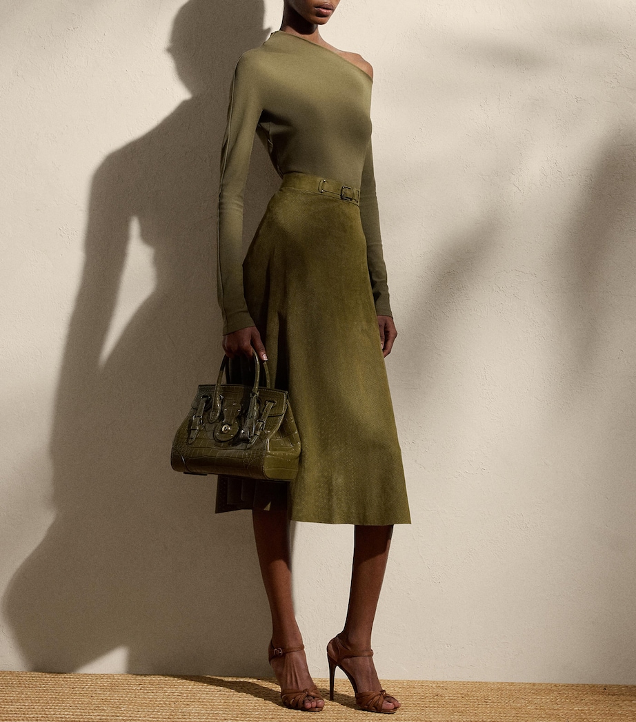 Lamb Suede Kensley Midi Skirt MOSS Image 3