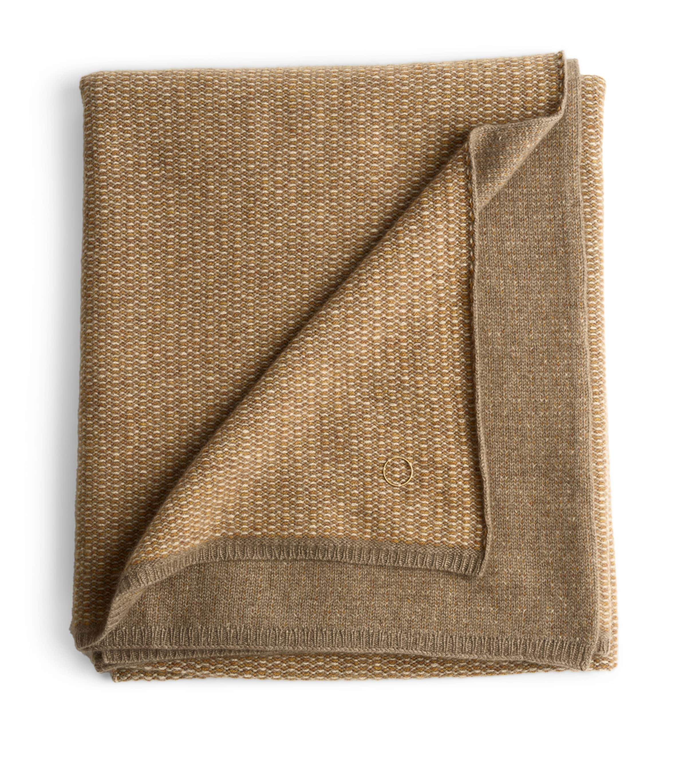 Oyuna Cashmere Quadro Throw In Brown