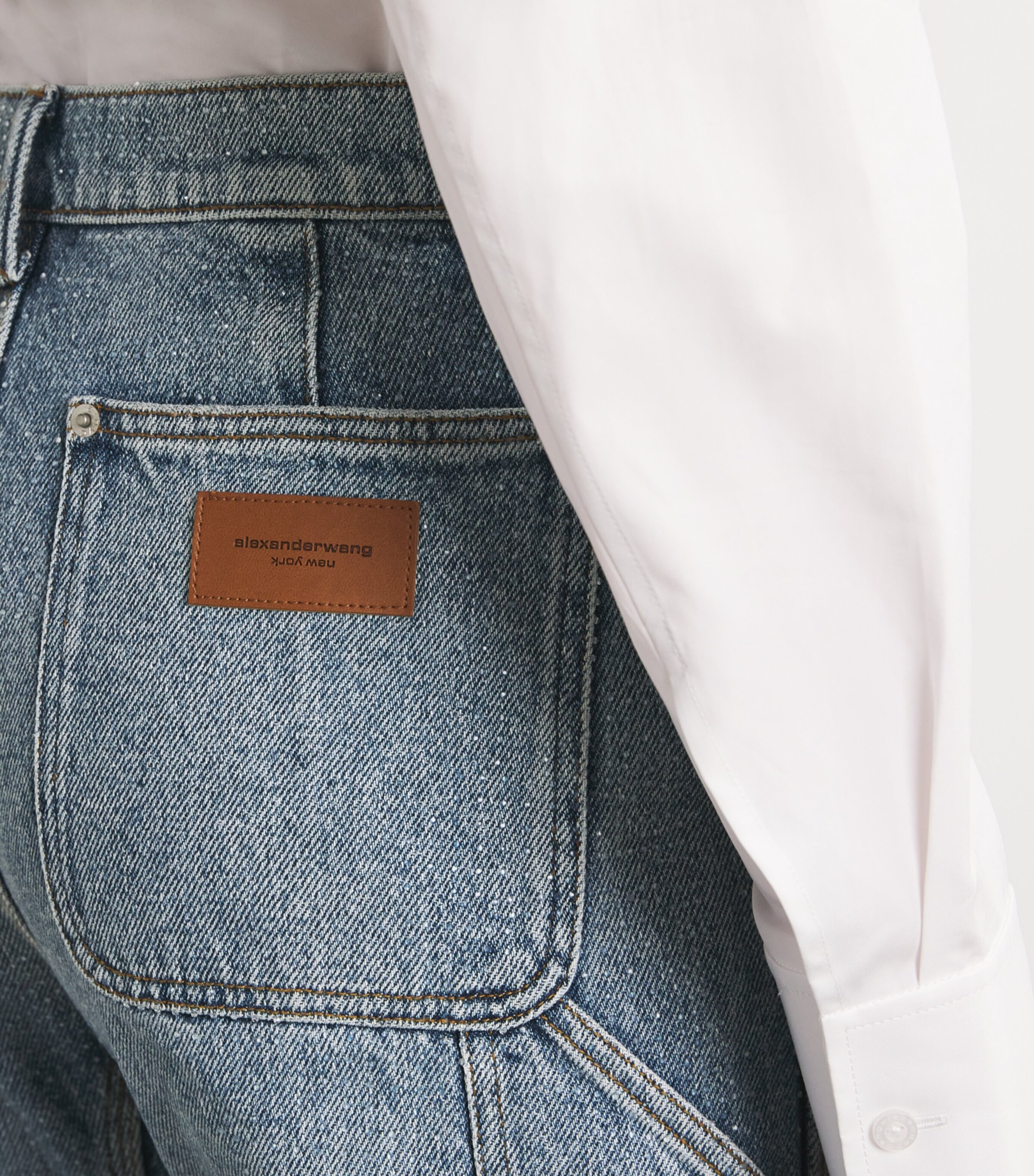 Alexander Wang Crystal-Embellished Carpenter Jeans | Harrods US