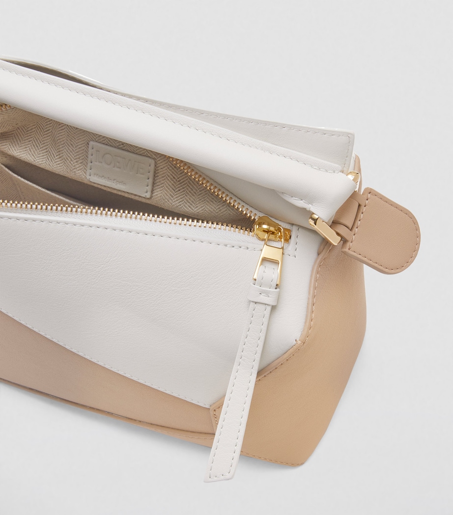 LOEWE Small Leather Puzzle Top-Handle Bag Soft White/paper Image 5