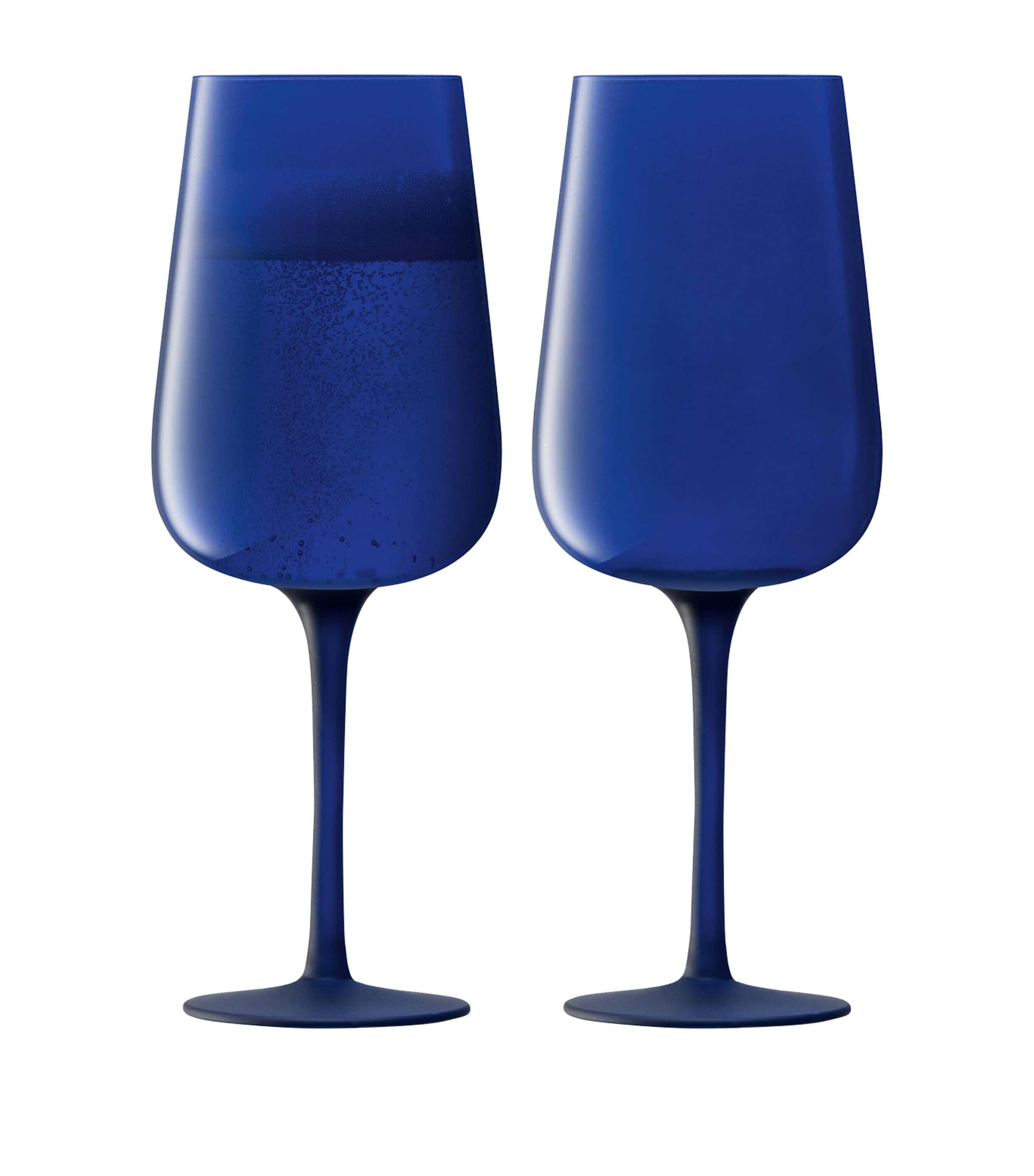 Lsa International Set Of 2 Arc Contrast Flute Glasses In Blue