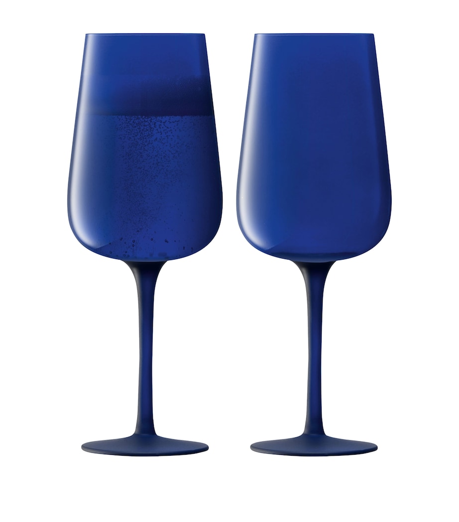 Set of 2 Arc Contrast Flute Glasses (280ml) BLUE Image 1