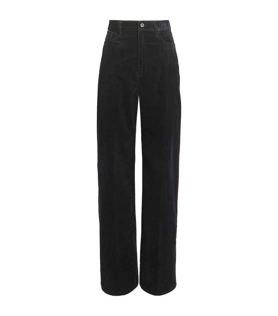 Cotton Corduroy Wide-Leg Trousers POLO BLACK Image 1