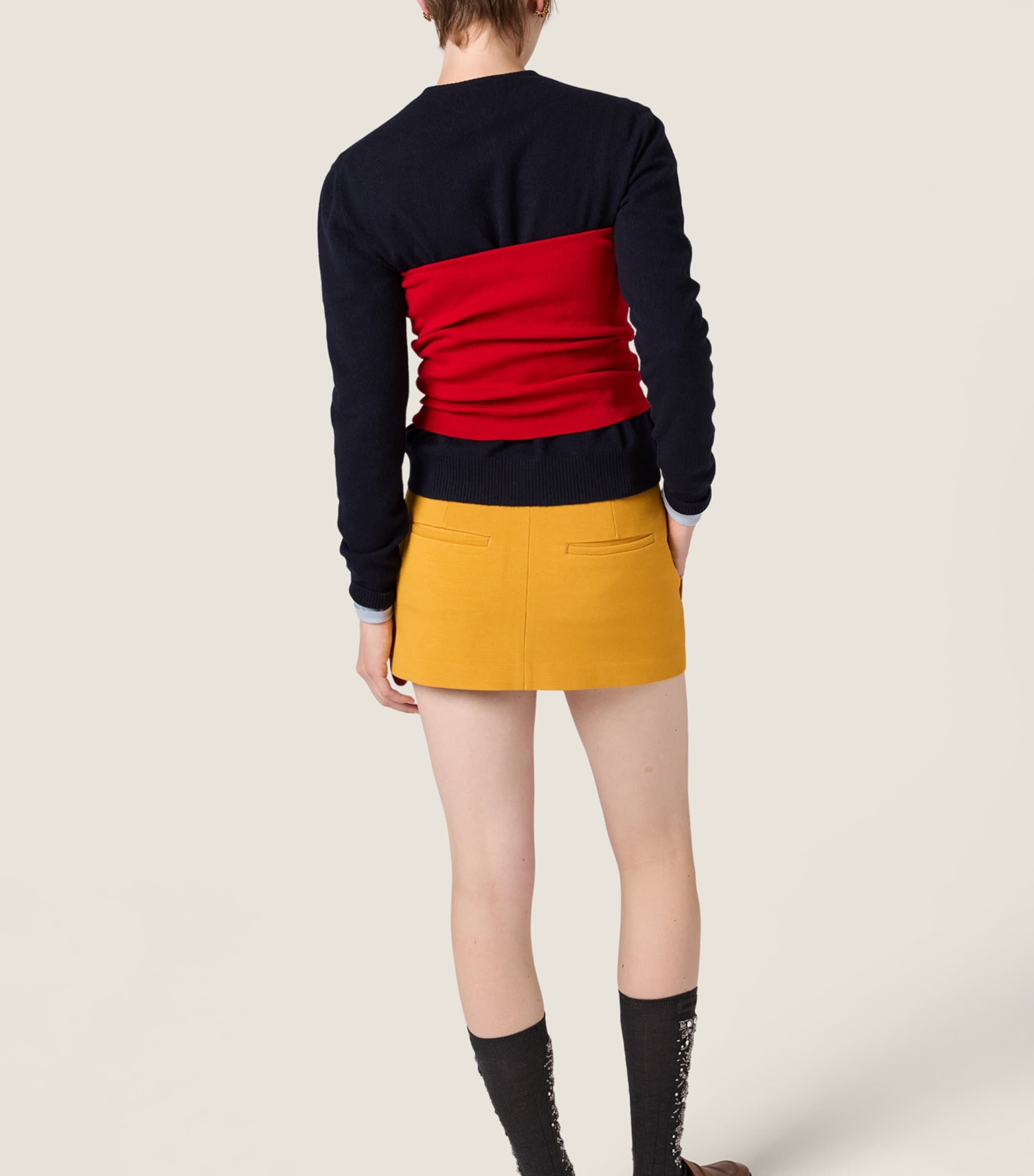 Logo Ribbed Mini Skirt F0037 Image 3