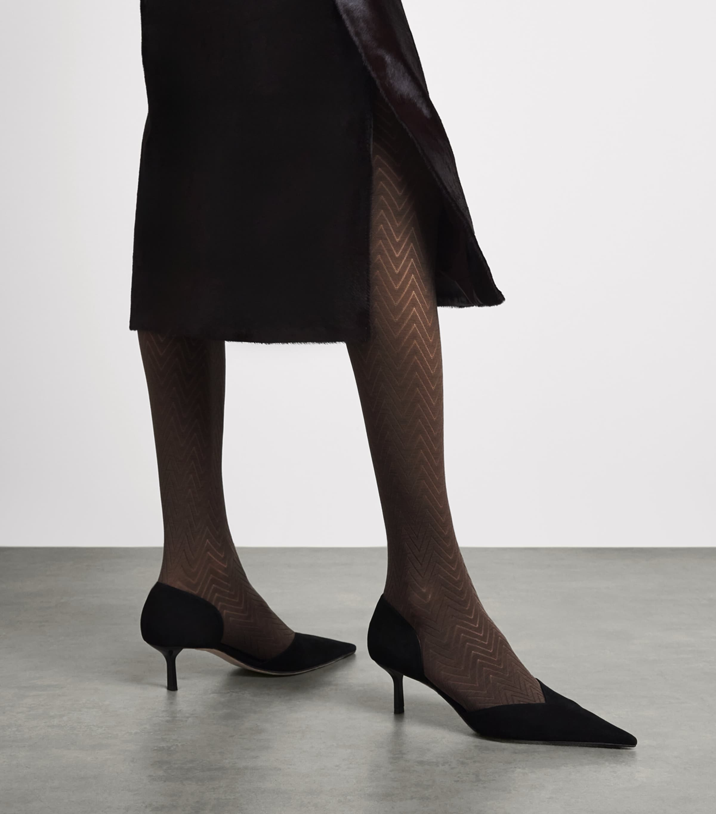 Falke Womens Chevron 50 Tights Chocolate Image 3