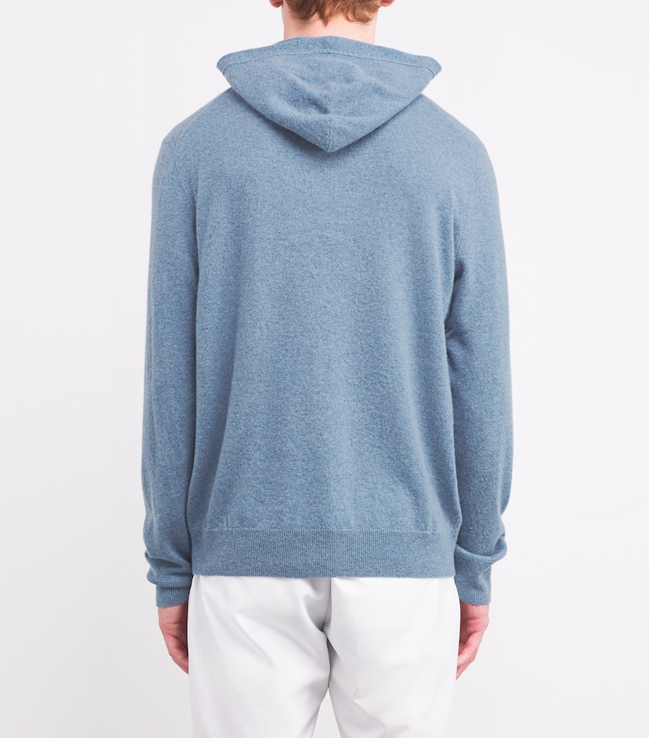 Cashmere Knitted Hoodie MYSTIC BLUE HEATHER Image 4