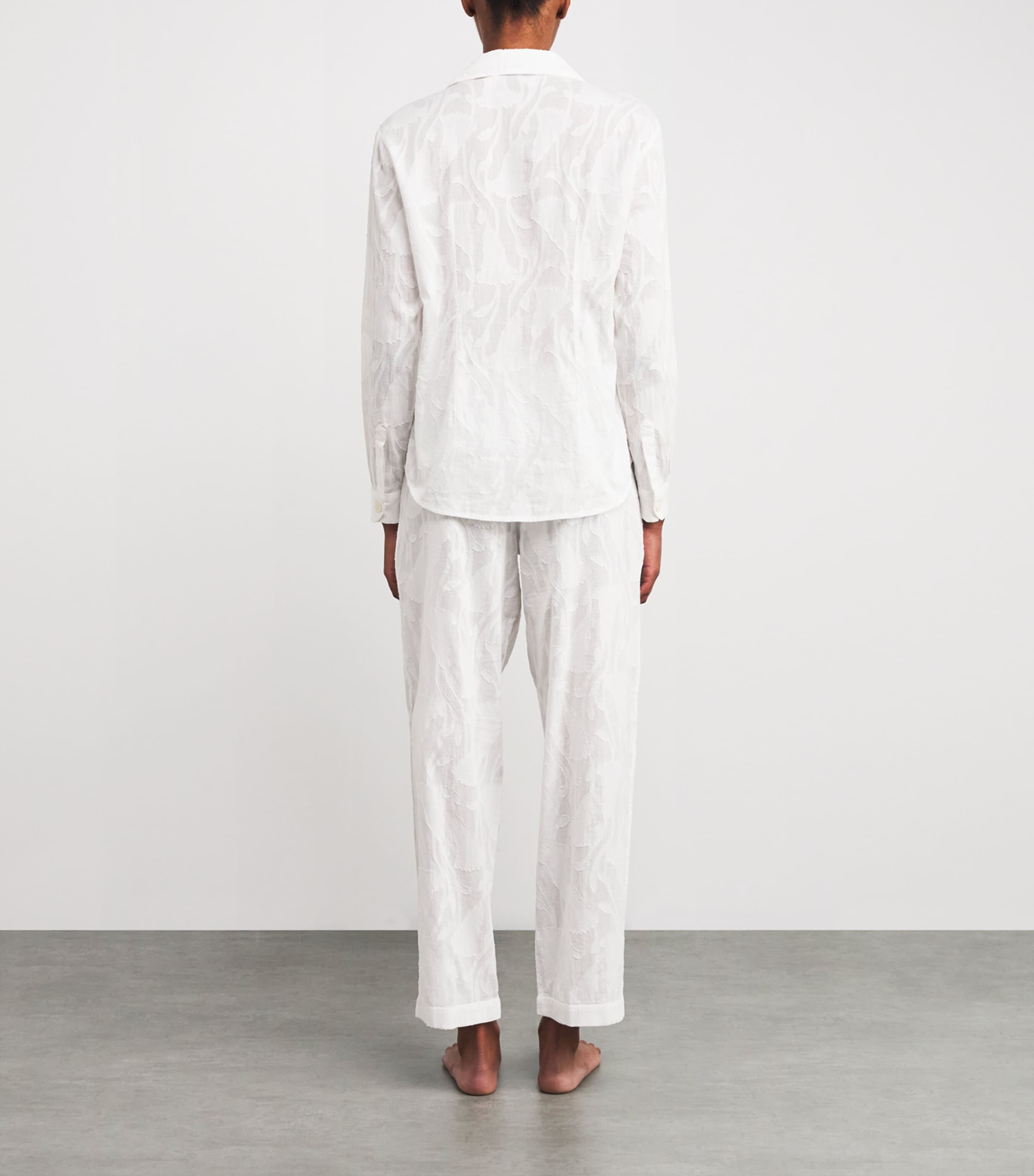 Floral Jacquard Pyjama Set OFF WHITE Image 3