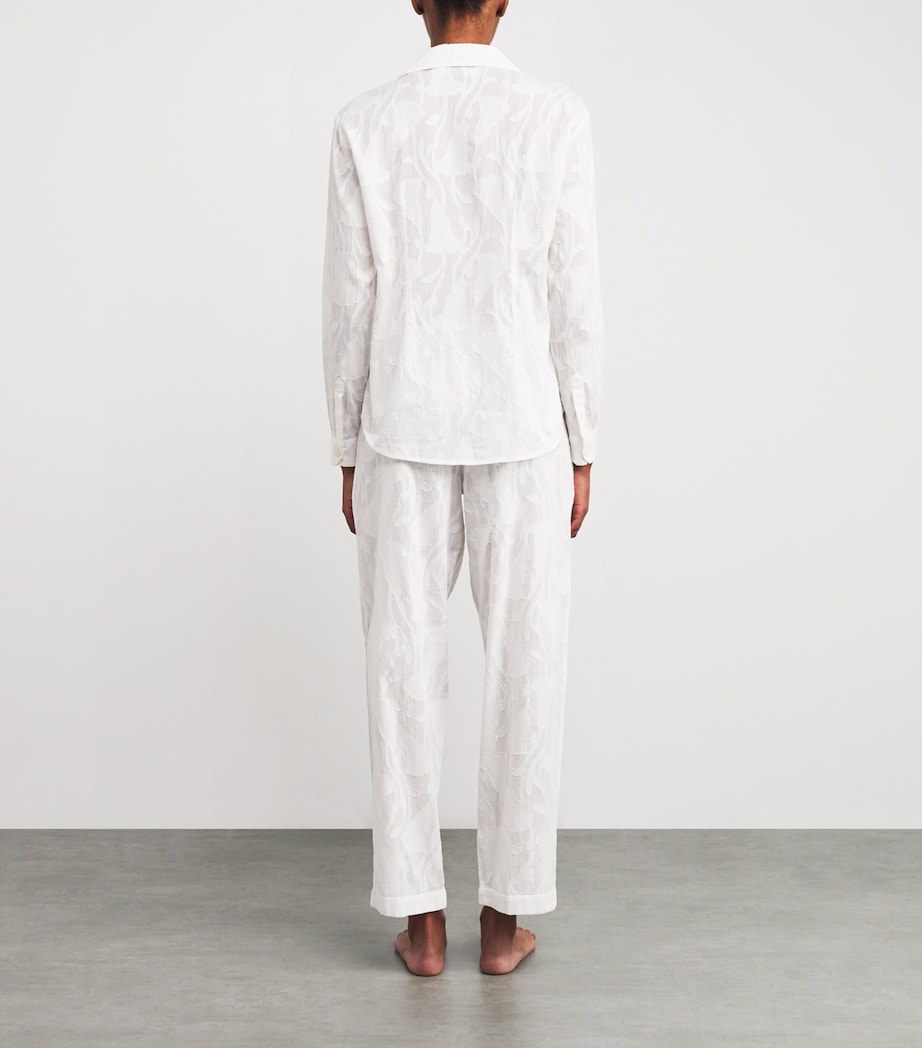 Floral Jacquard Pyjama Set OFF WHITE Image 3