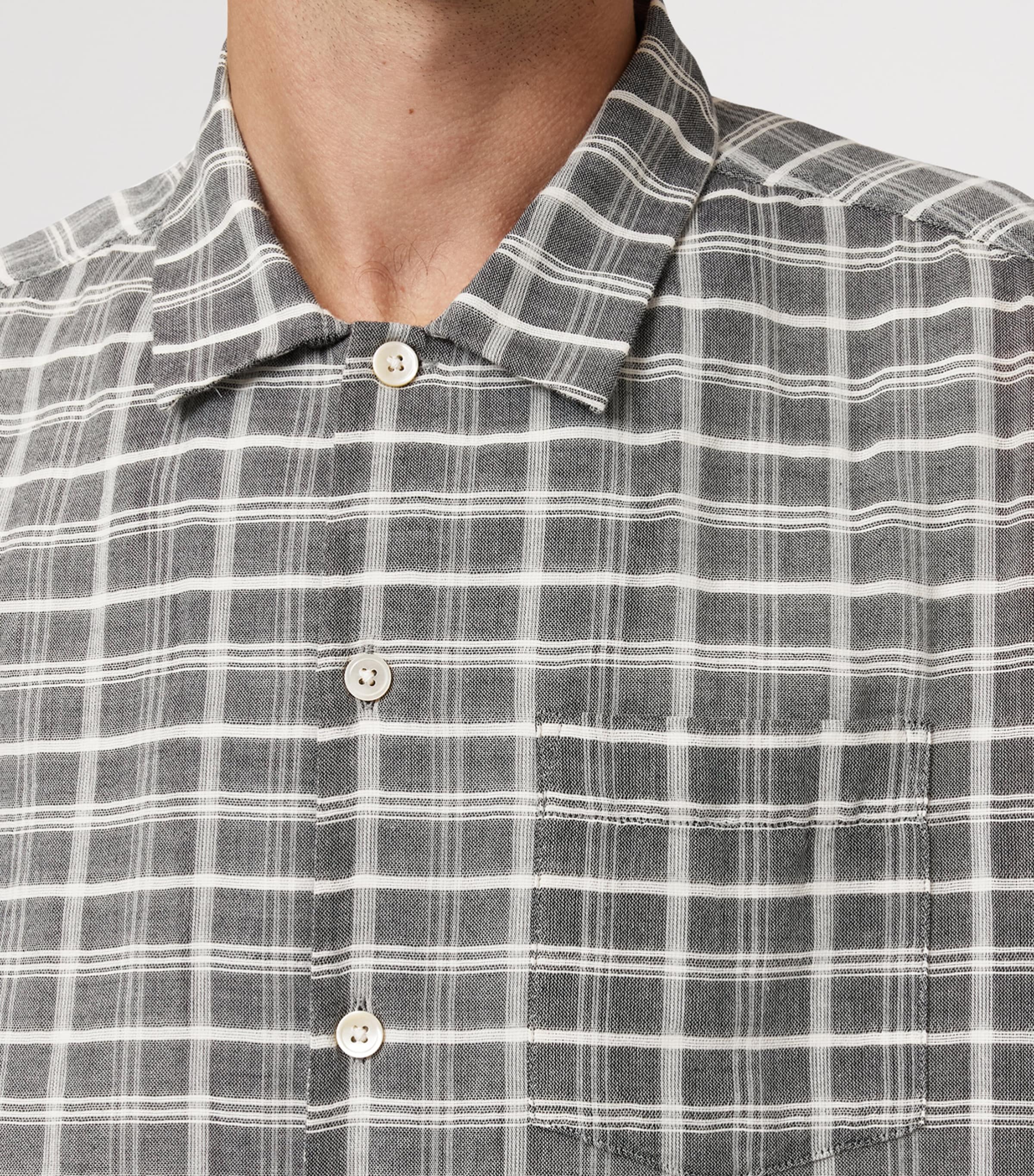 Organic Cotton Check Sandy Shirt EBONY GREY Image 7