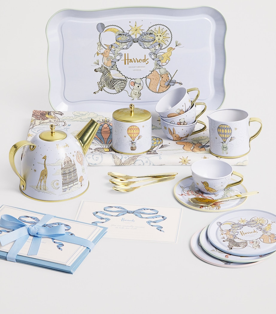 17-Piece 4-Person Tea Time Set BLUE Image 3
