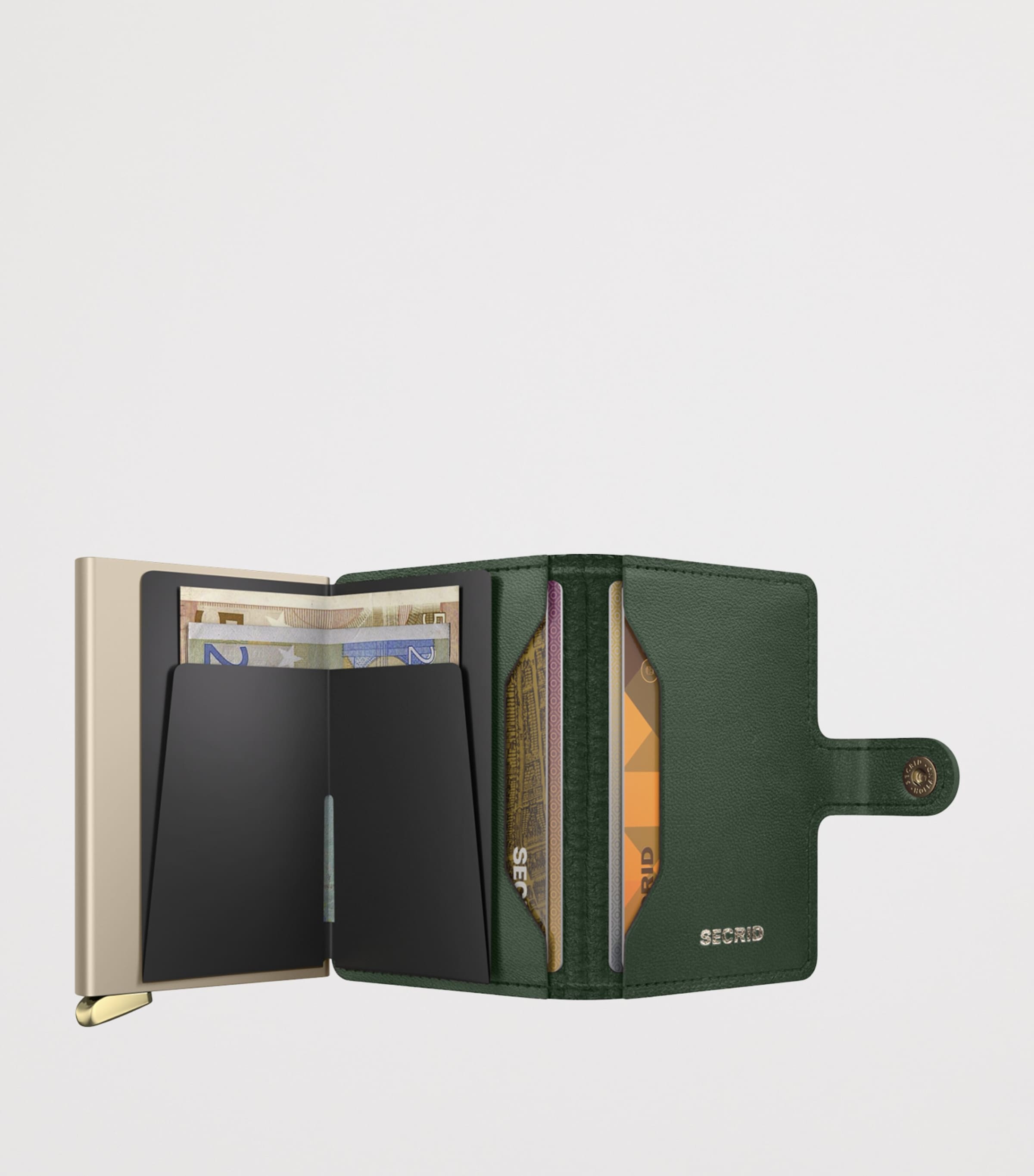 Premium Leather Embossed Diamond Miniwallet GREEN Image 5