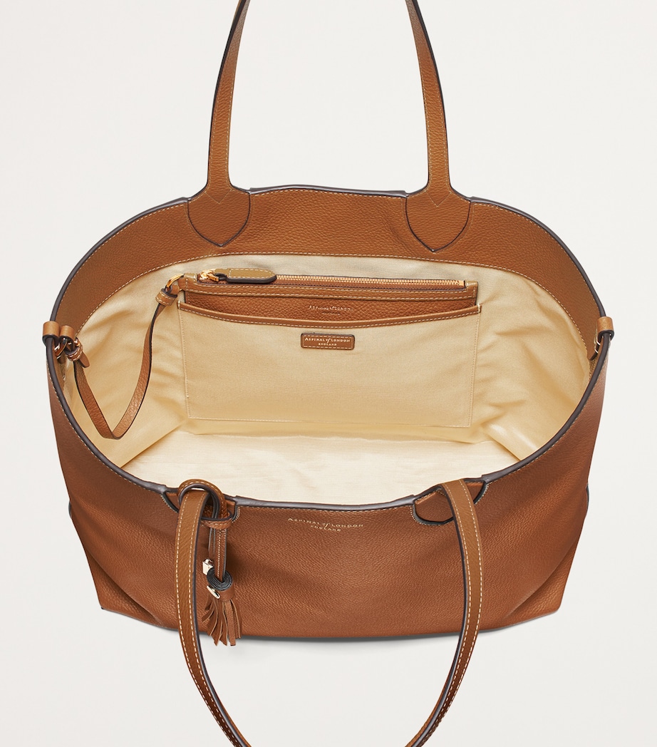 Leather Hudson Tote Bag TAN Image 3