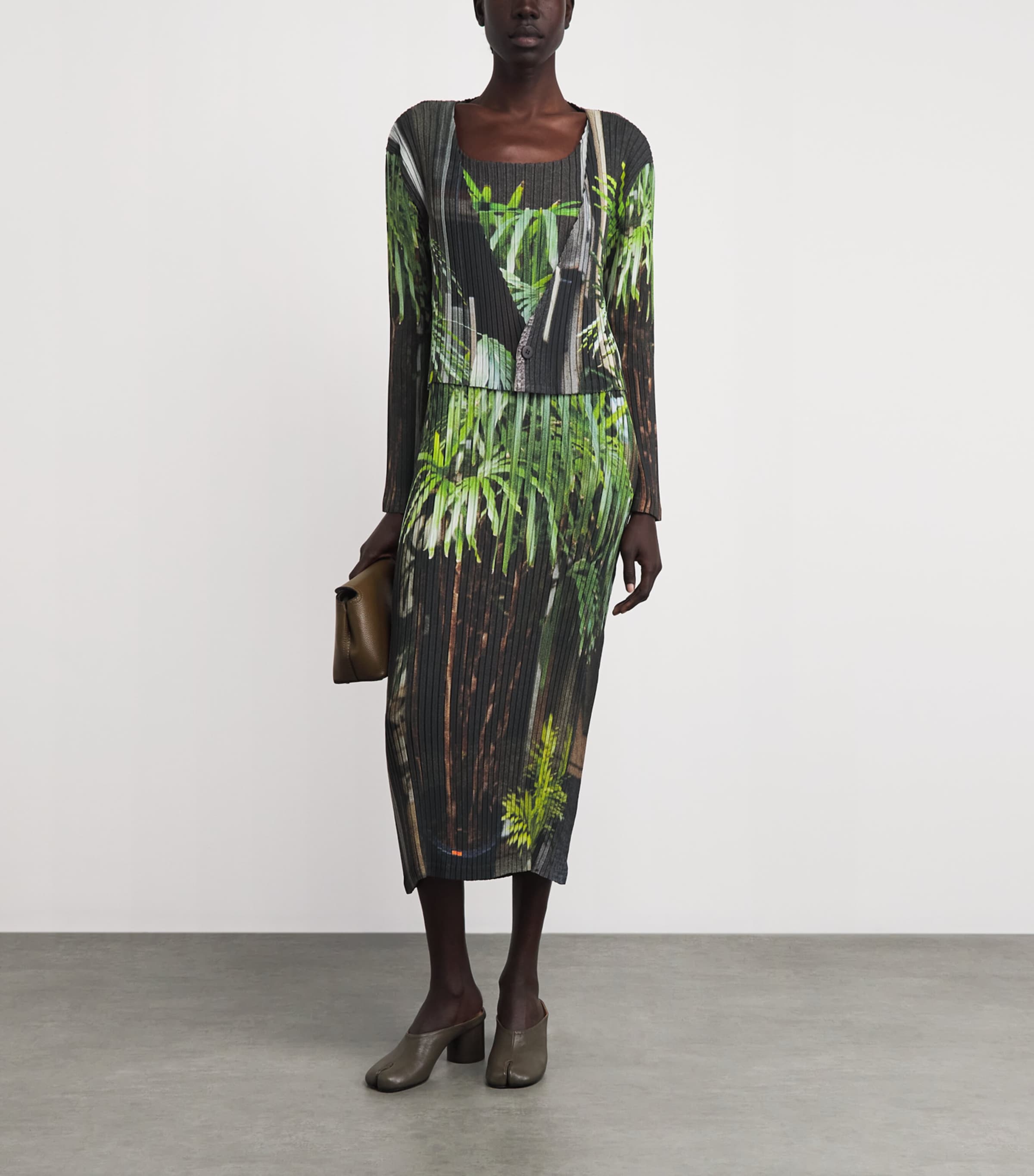 Issey Miyake Womens Urban Jungle Pleats Cardigan Black Hued Image 2