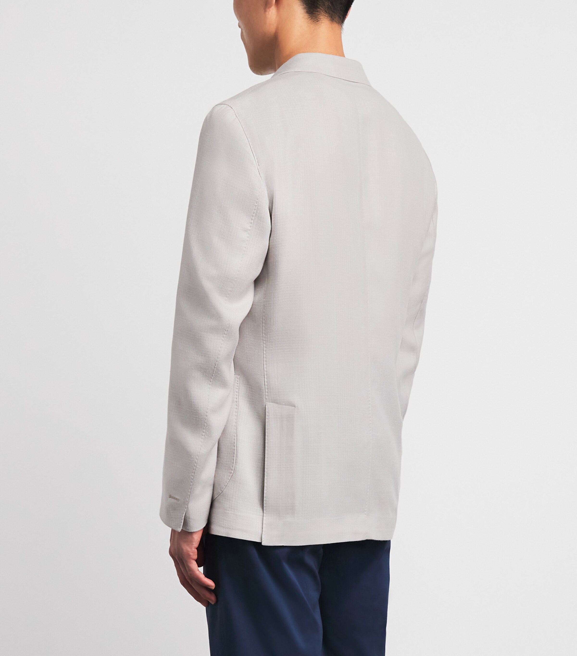 Eleventy Mens Cashmere-Silk Single-Breasted Blazer Sabbia Image 5