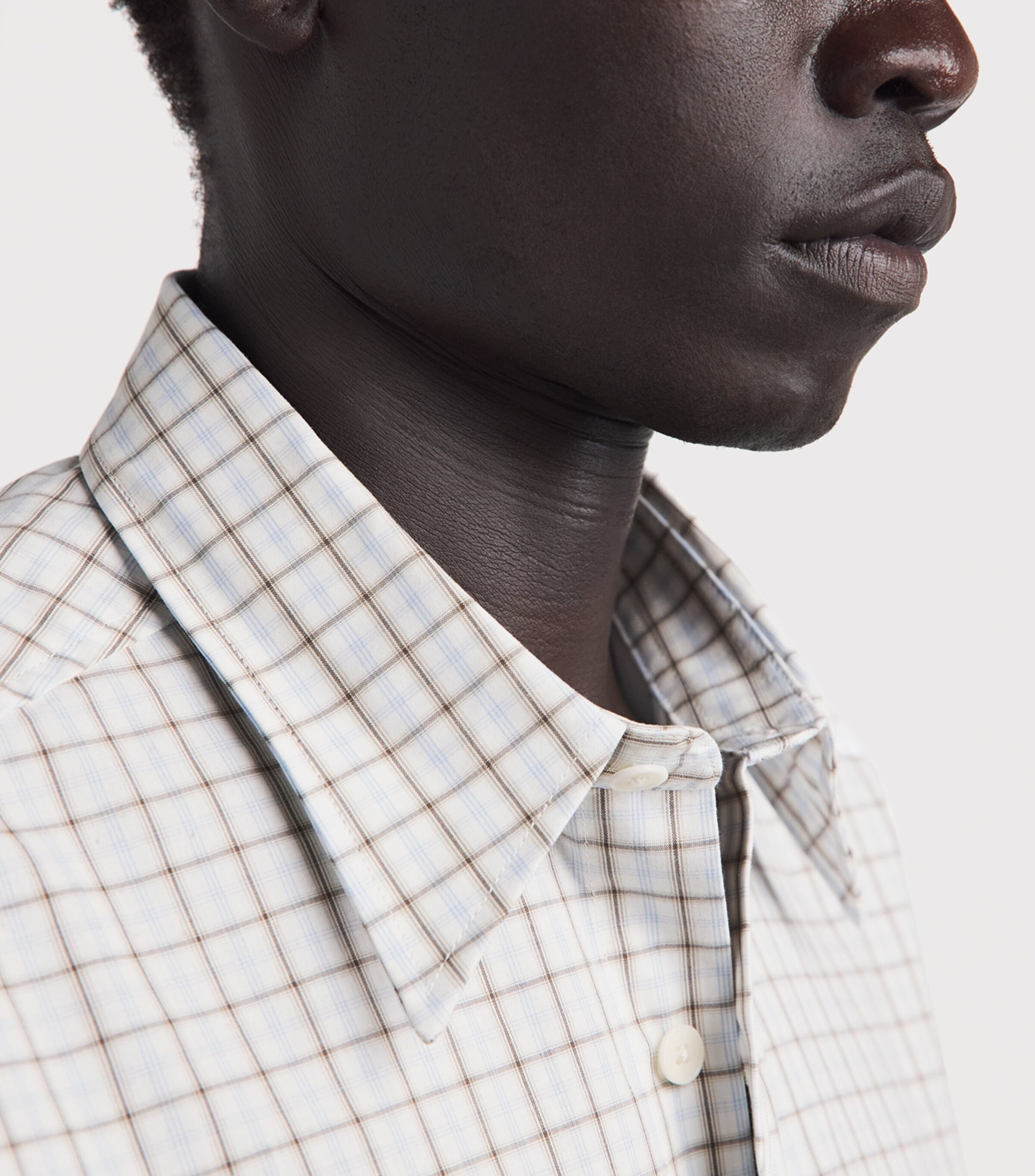 NN.07 Mens Organic Cotton Check Shirt Blue Check Image 3