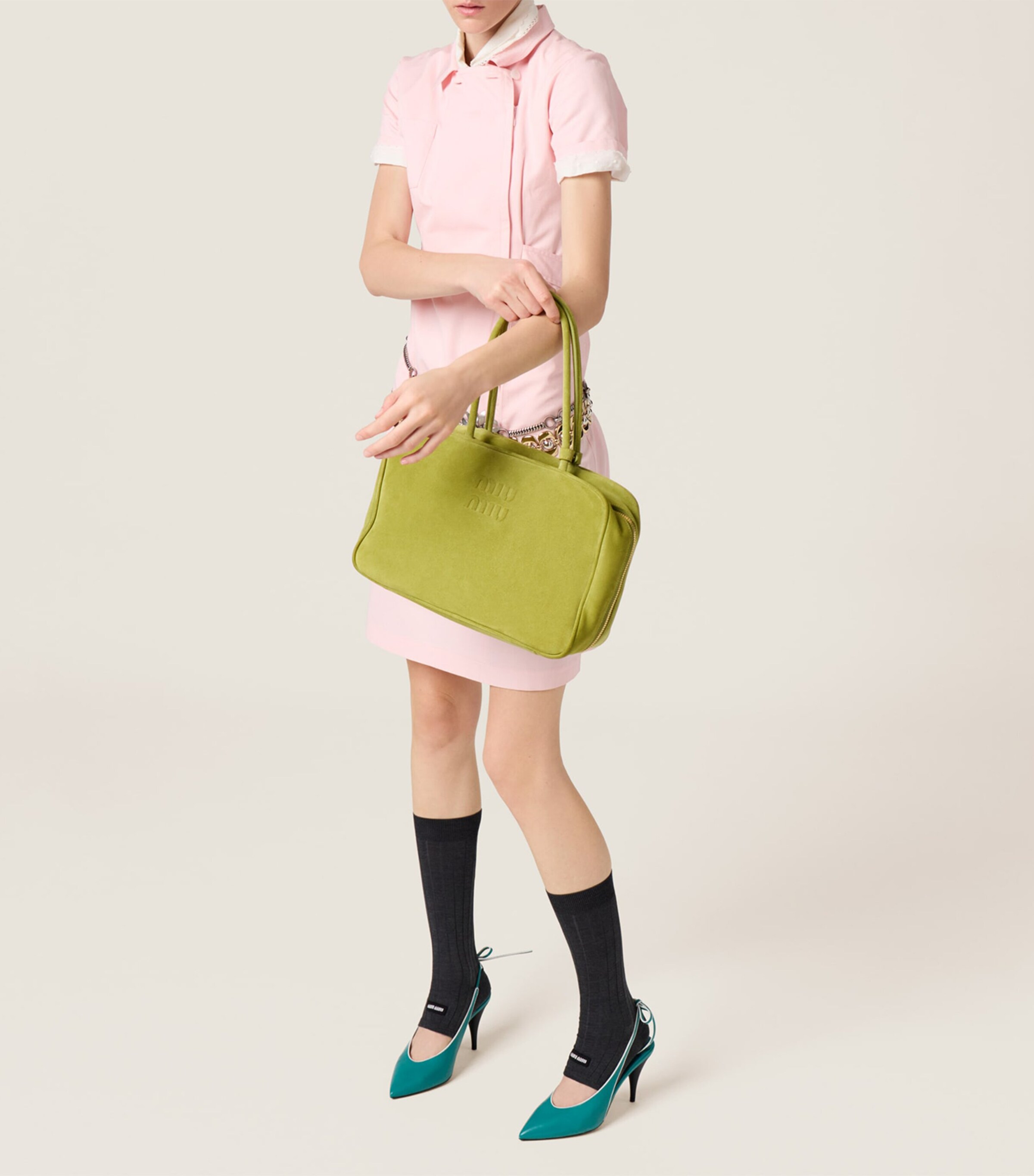 Miu Miu Suede Beau Top-Handle Bag Image 5