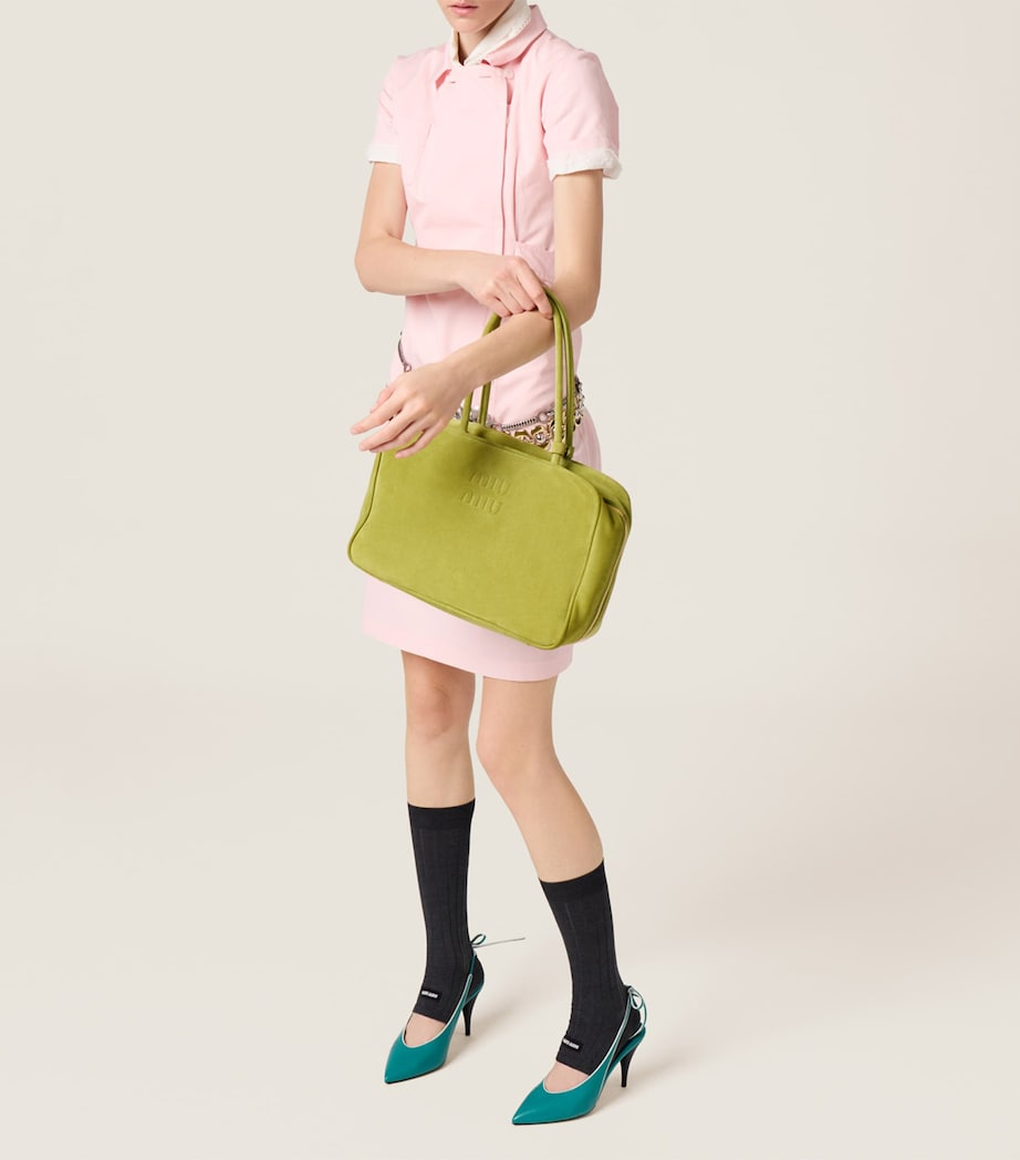 Suede Beau Top-Handle Bag F077G Image 5