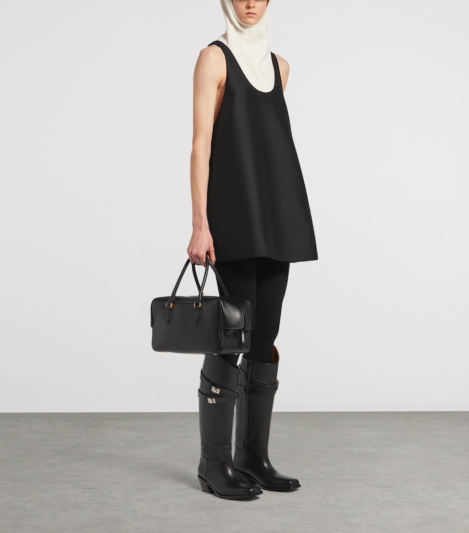 Balenciaga Womens Wool-Silk Scoop-Neck Top Image 2
