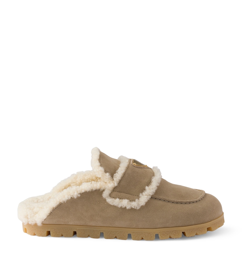 Suede Shearling-Lined Mules F0F24 Image 1