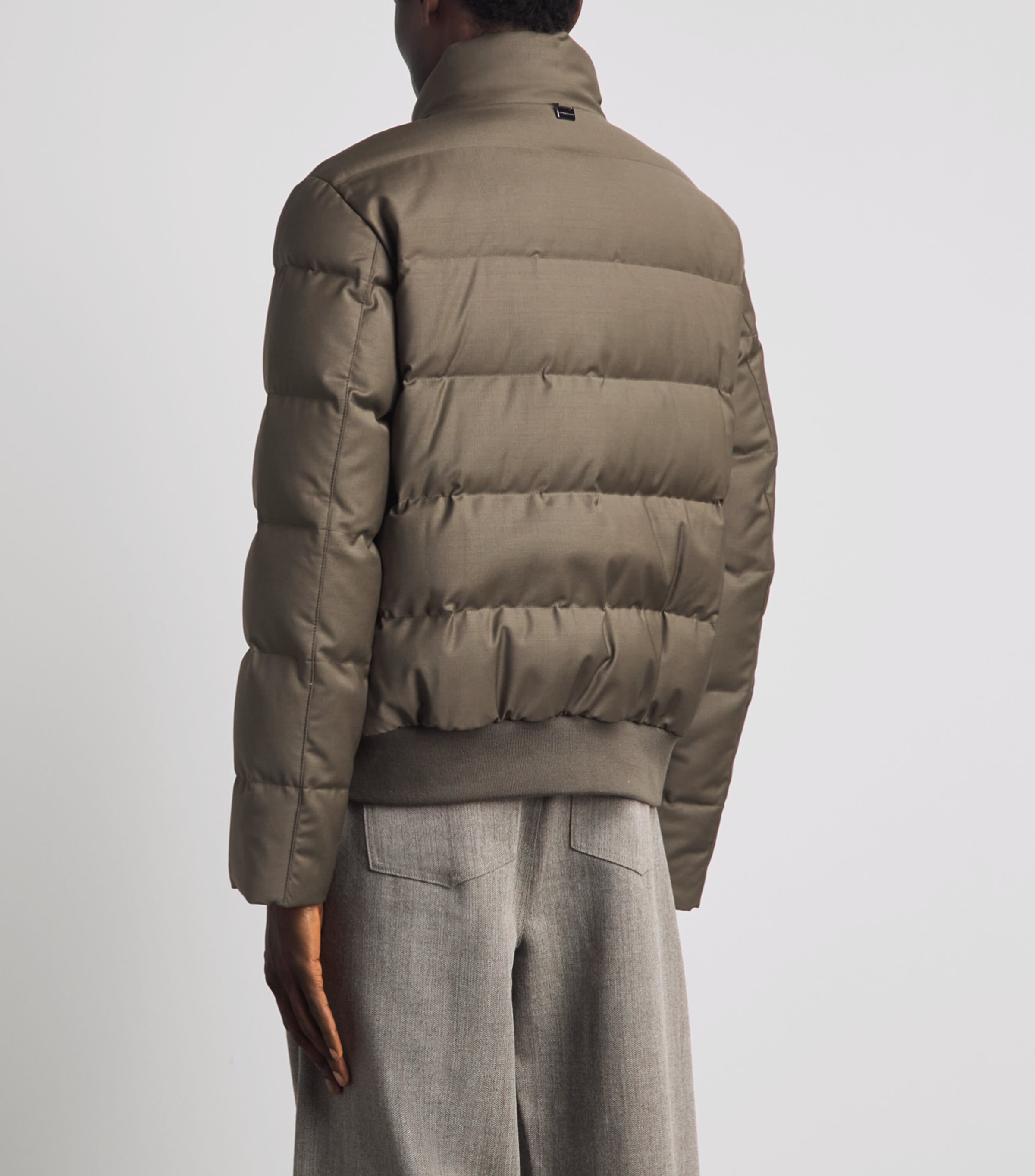 Corneliani Mens Down Virgin Wool Puffer Jacket Green Coloured Image 5