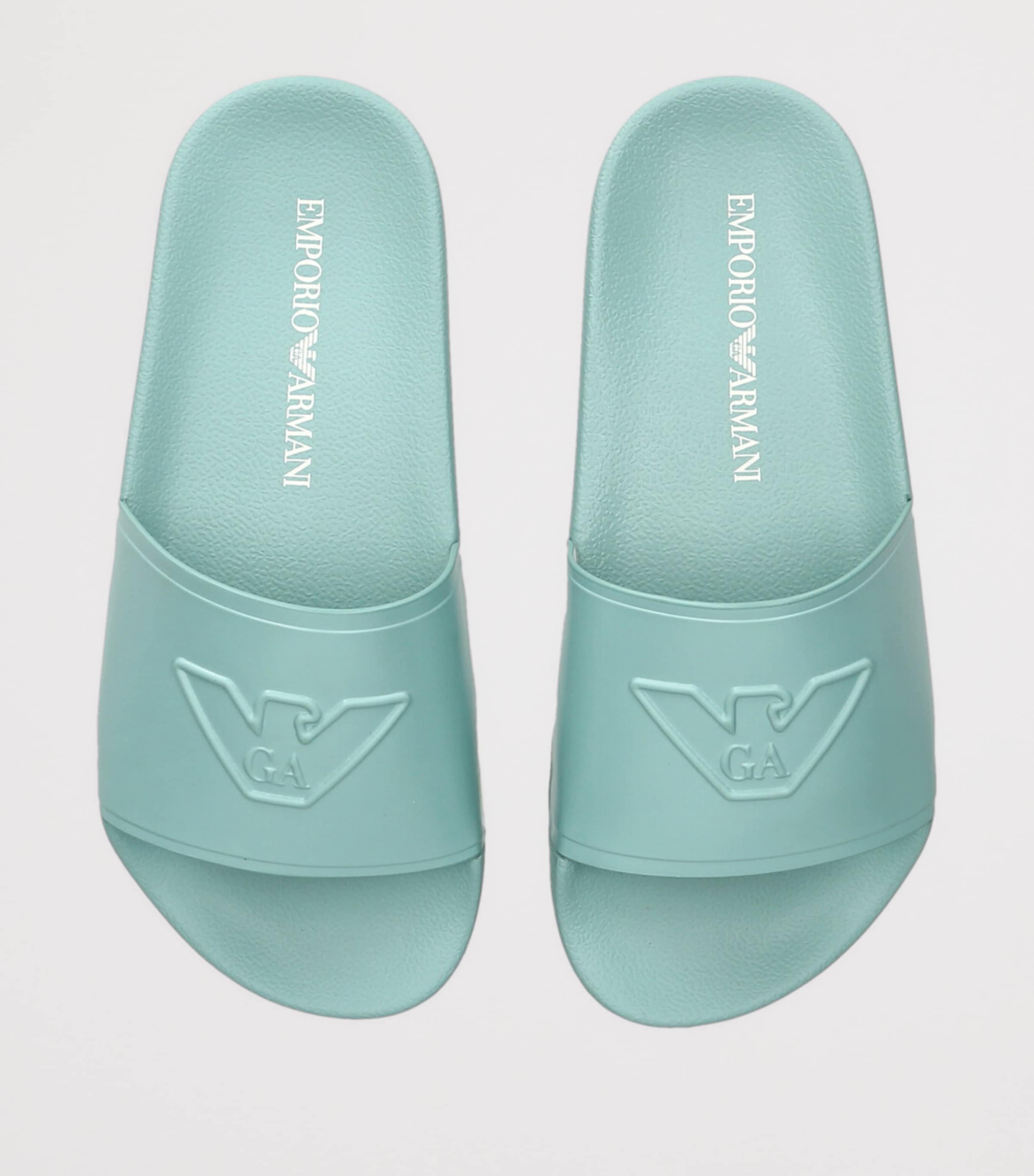 Giorgio Armani Logo Slides Teal Image 4