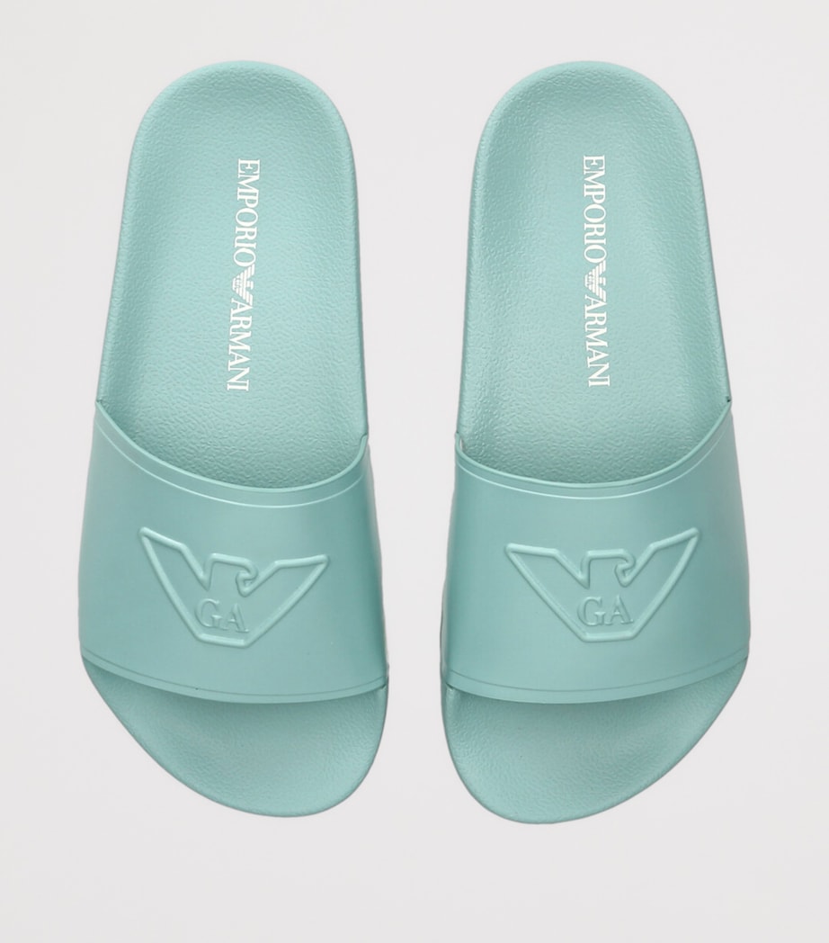 Giorgio Armani Logo Slides Teal Image 4