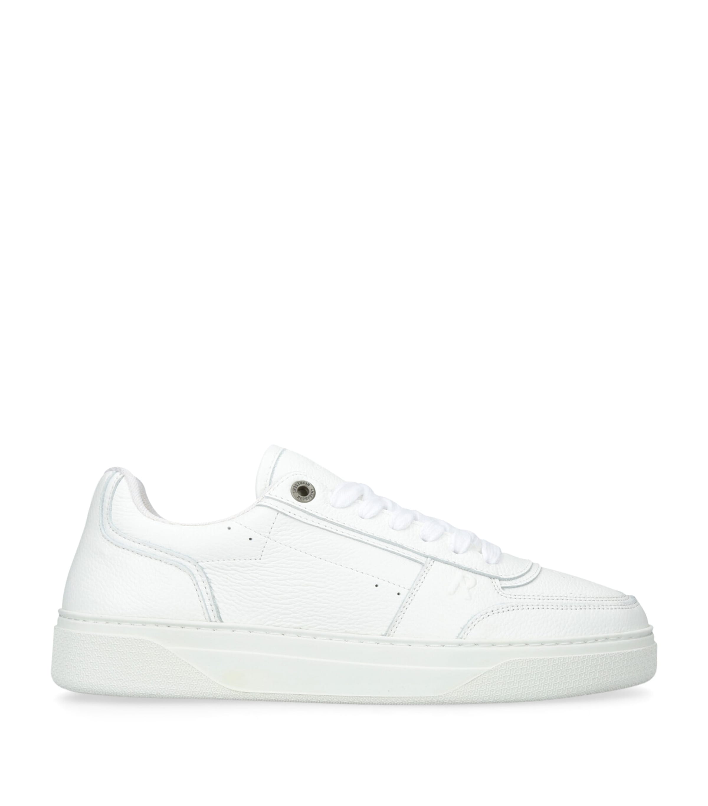 Shop Represent Tumbled Leather Initial Sneakers In White