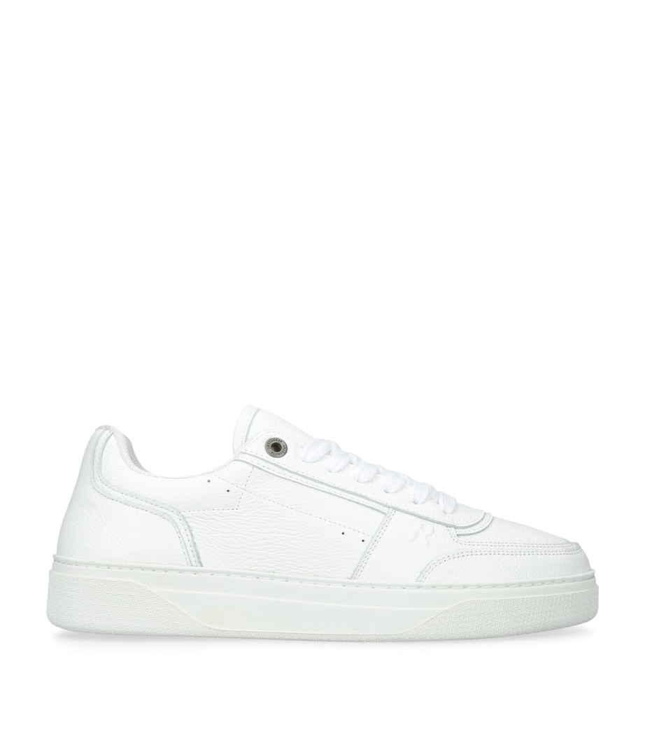Tumbled Leather Initial Sneakers WHITE Image 1