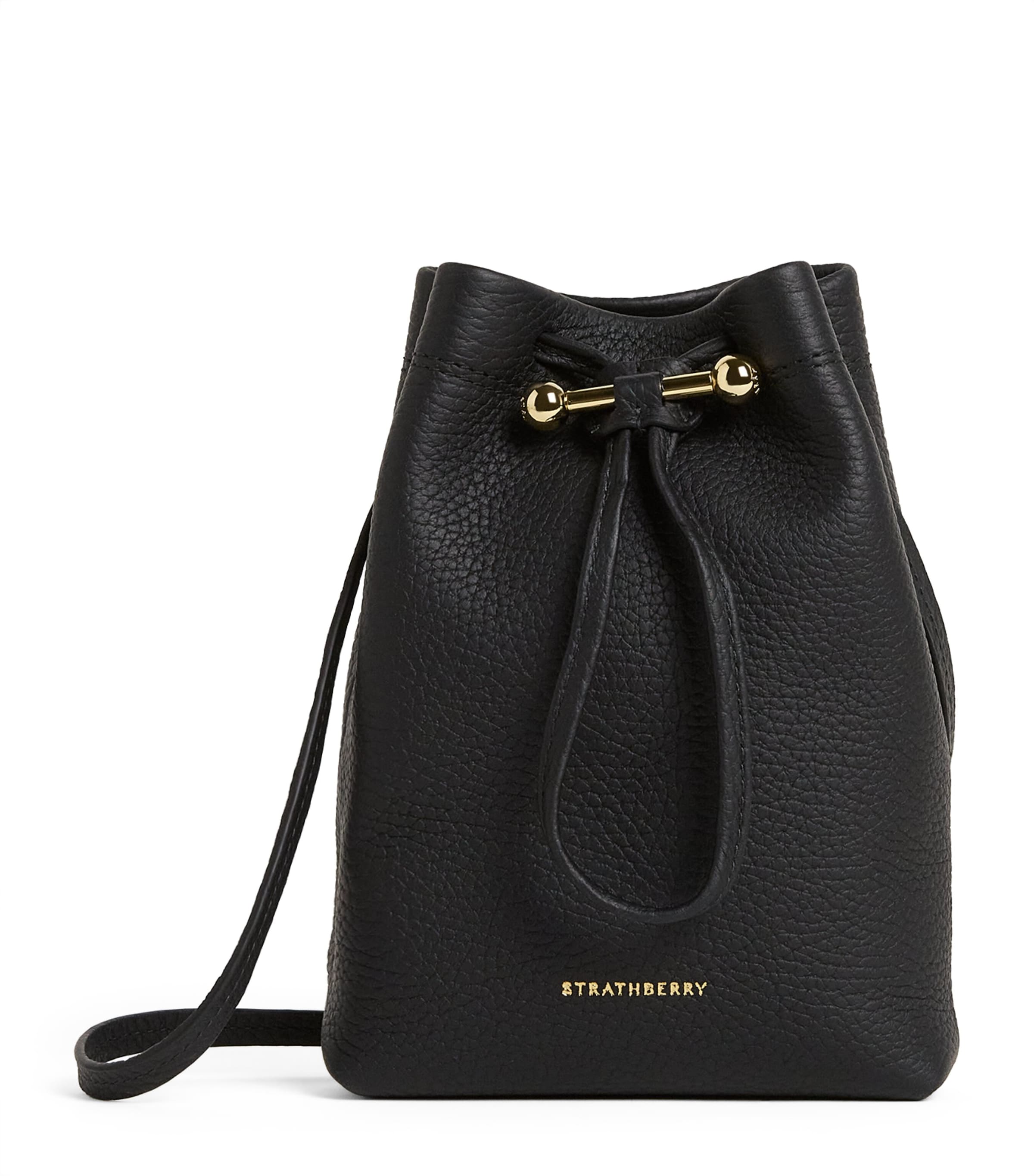 Strathberry Midi Leather Osette Pouch In Black