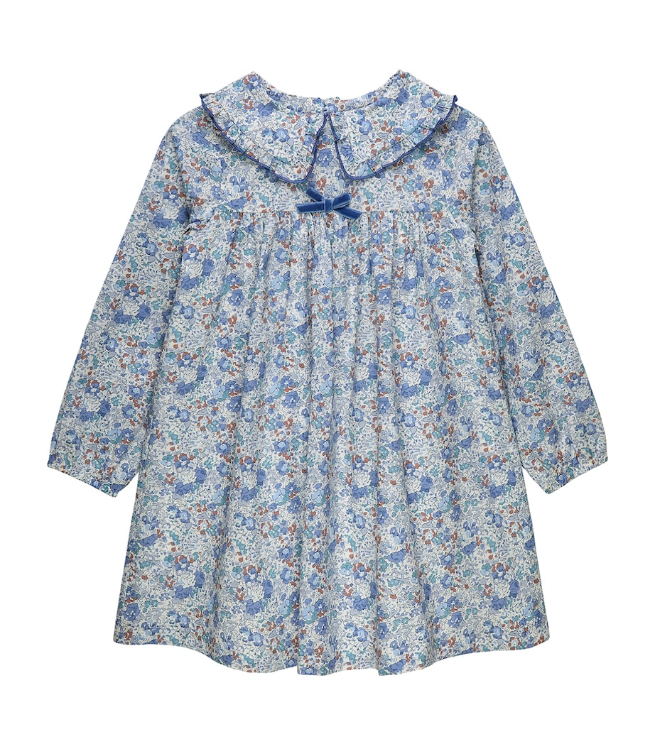 Trotters Cotton Liberty Print Dress (6-11 Years) Blue Image 1