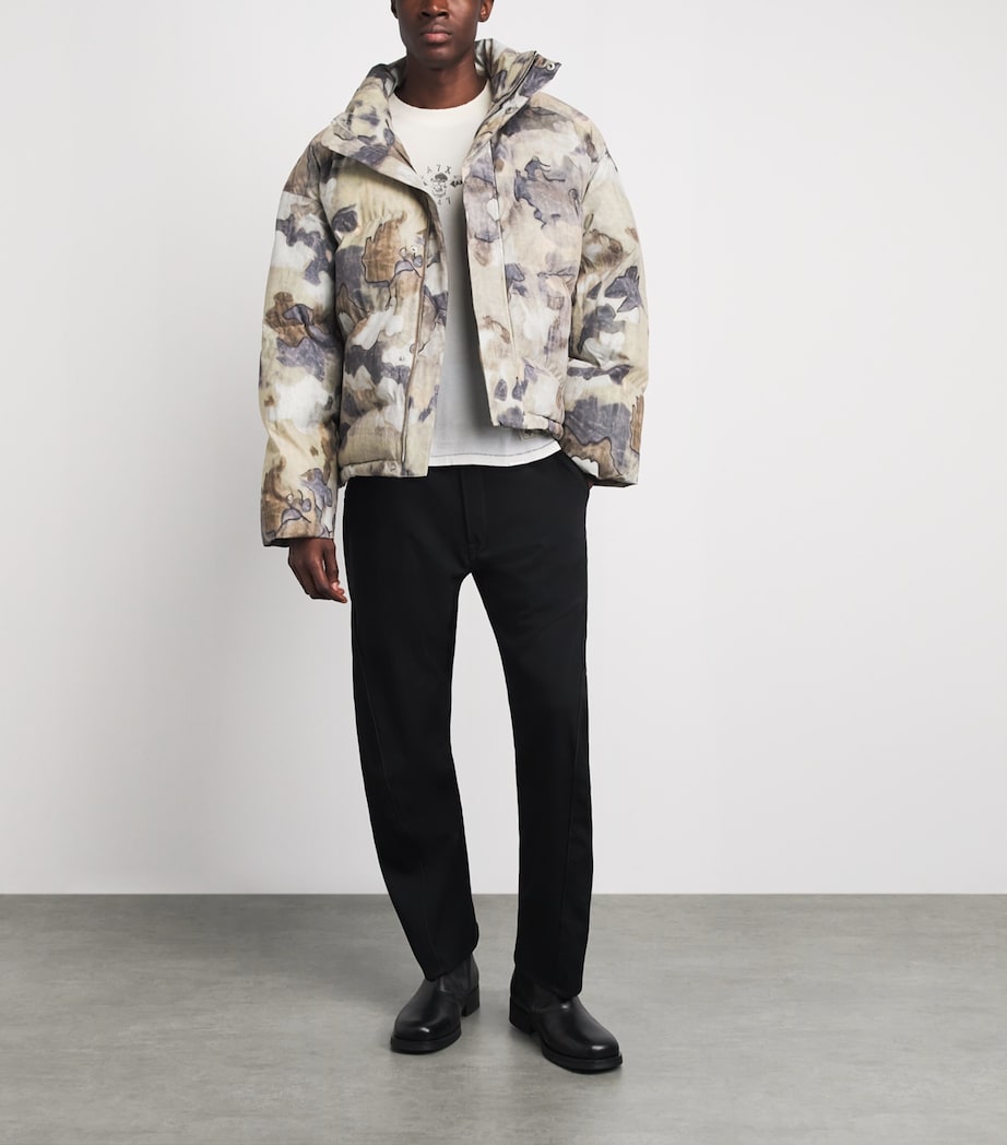 Represent Mens Down Camo Riot Puffer Jacket Riot Camo Image 2