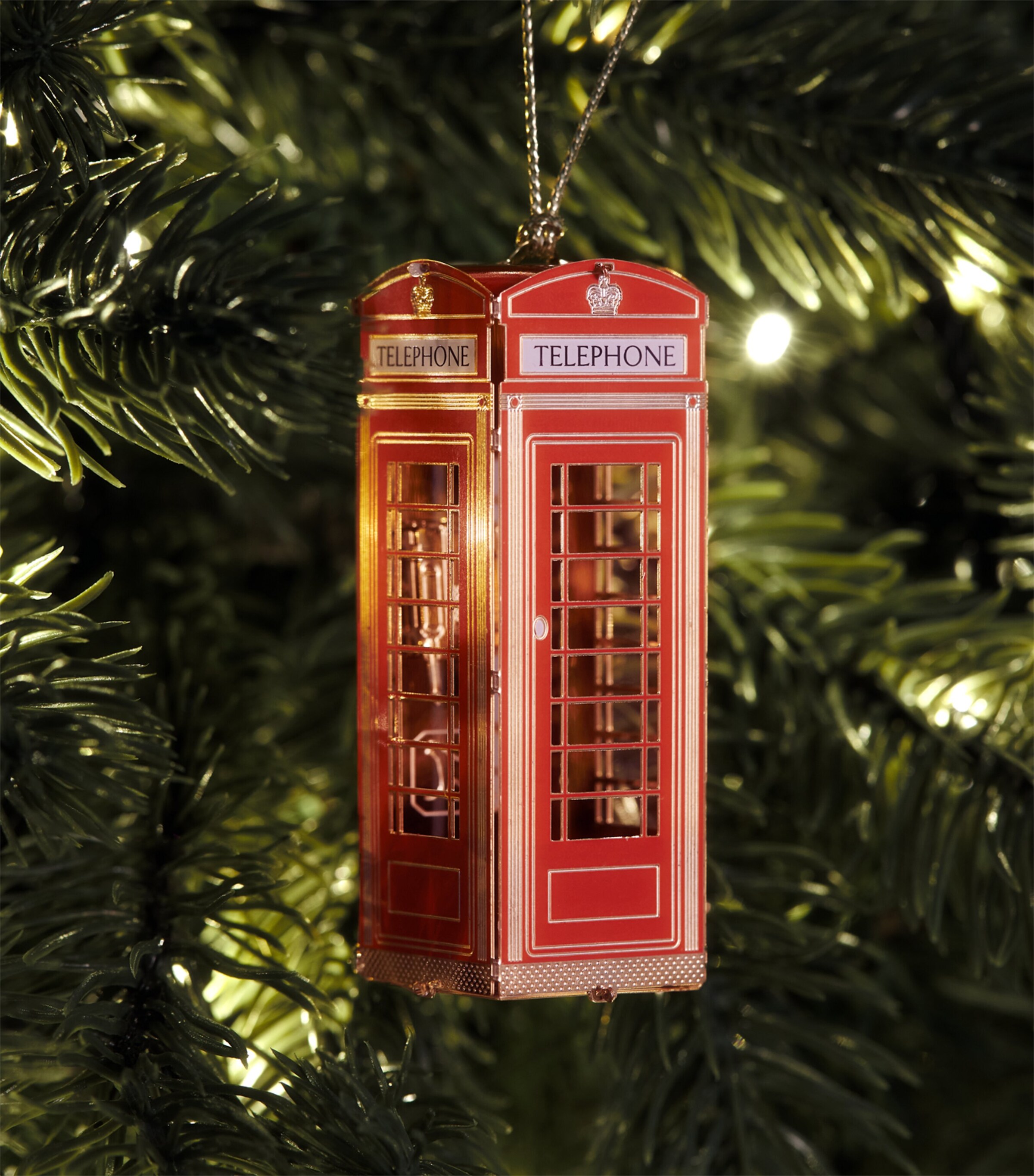 The London Christmas Company Phone Box Tree Decoration Red Image 3